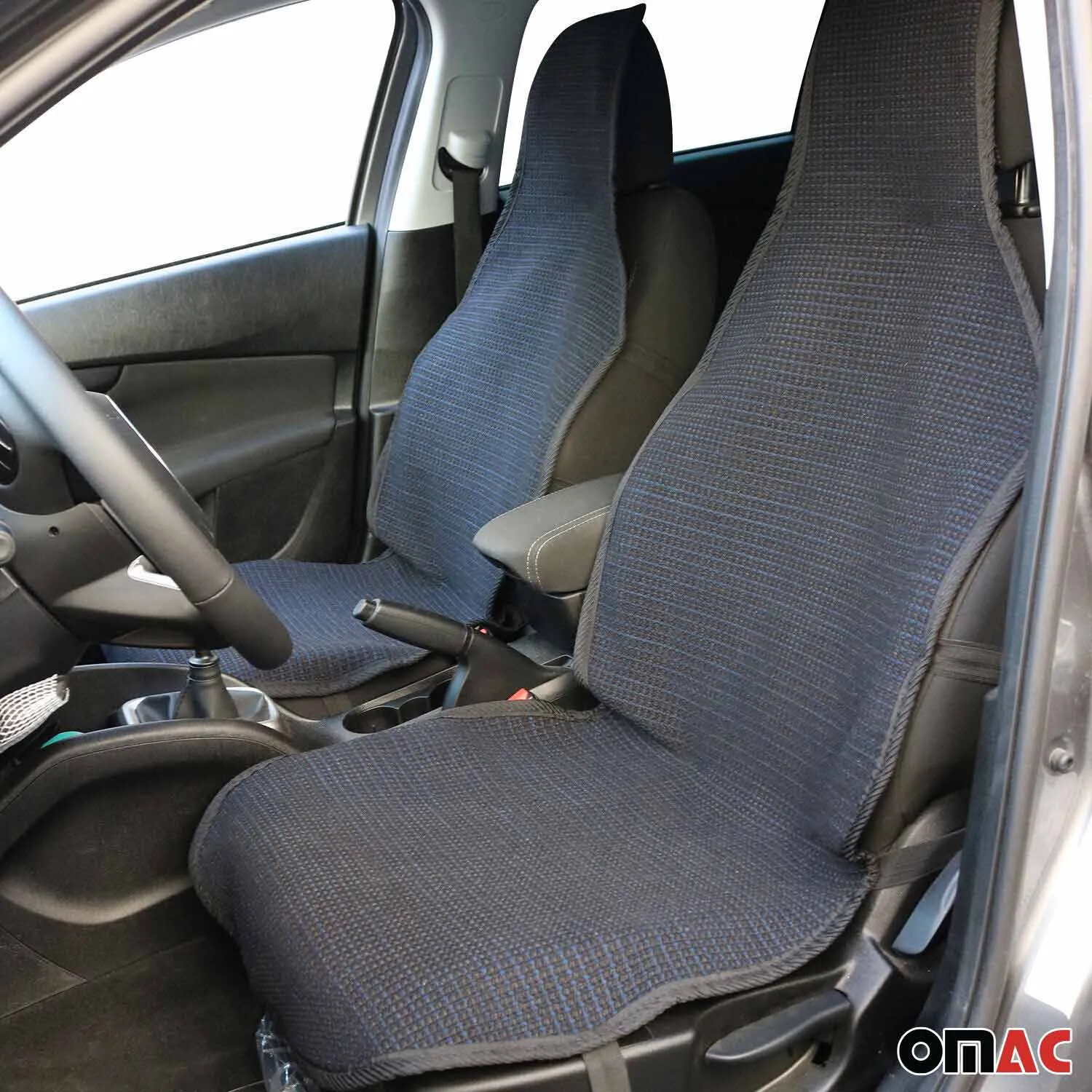 RAM Antiperspirant Front Seat Cover Pads Black Dark Blue 2 Pcs - Image 2