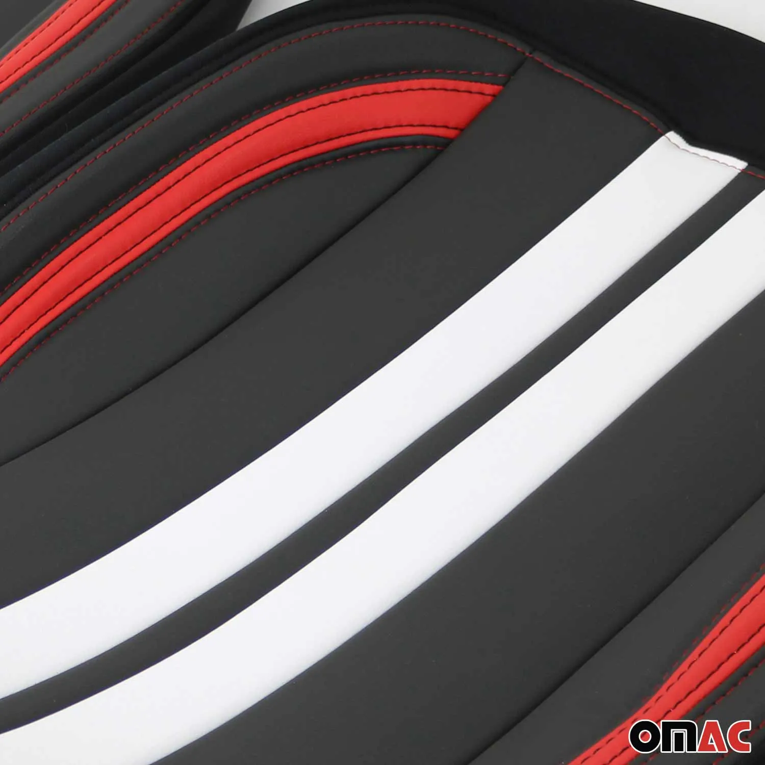 BMW Front Car Seat Covers Protector Polycotton Black Red White 2Pcs - Image 10
