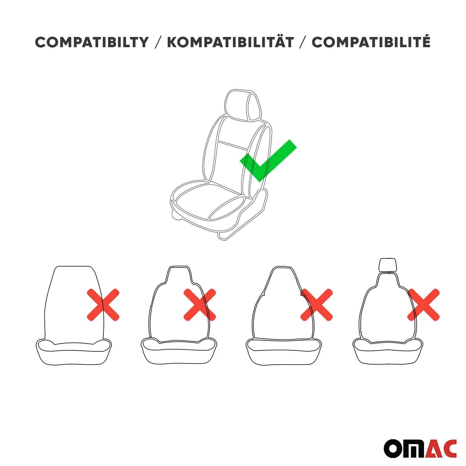 Honda Front Car Seat Covers Protector Black White Breathable Cotton - Image 4