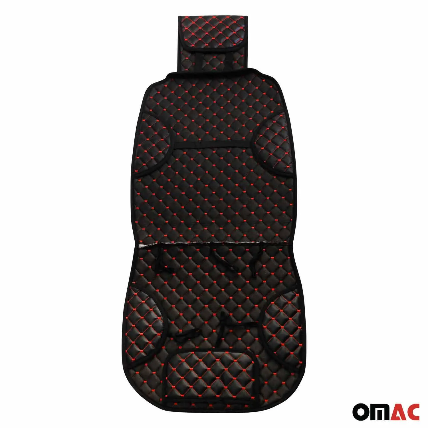 Jeep Leather Breathable Front Seat Cover Pads Black Red 1Pc - Image 9