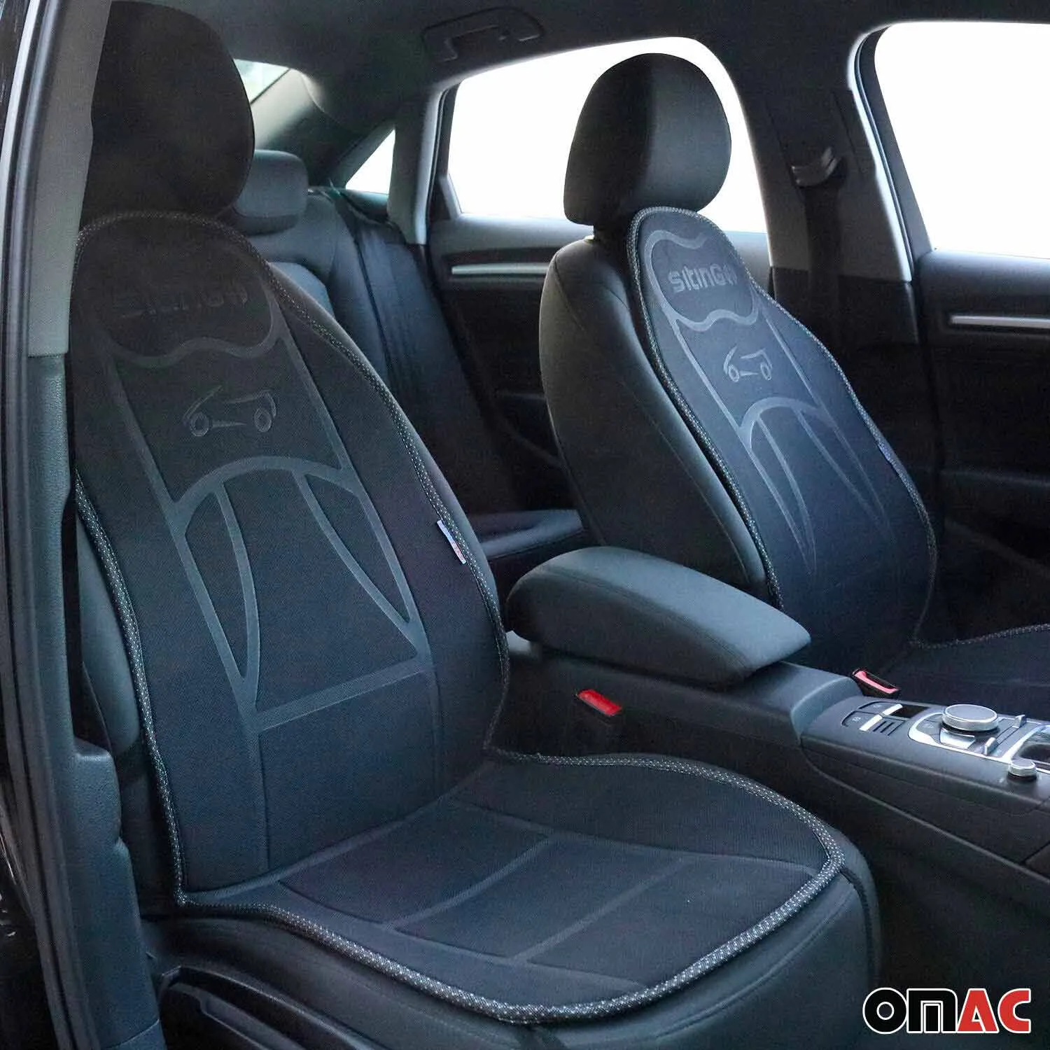 Alfa Romeo Car Seat Protector Cushion Cover Mat Pad Black Black 2 Pcs - Image 2