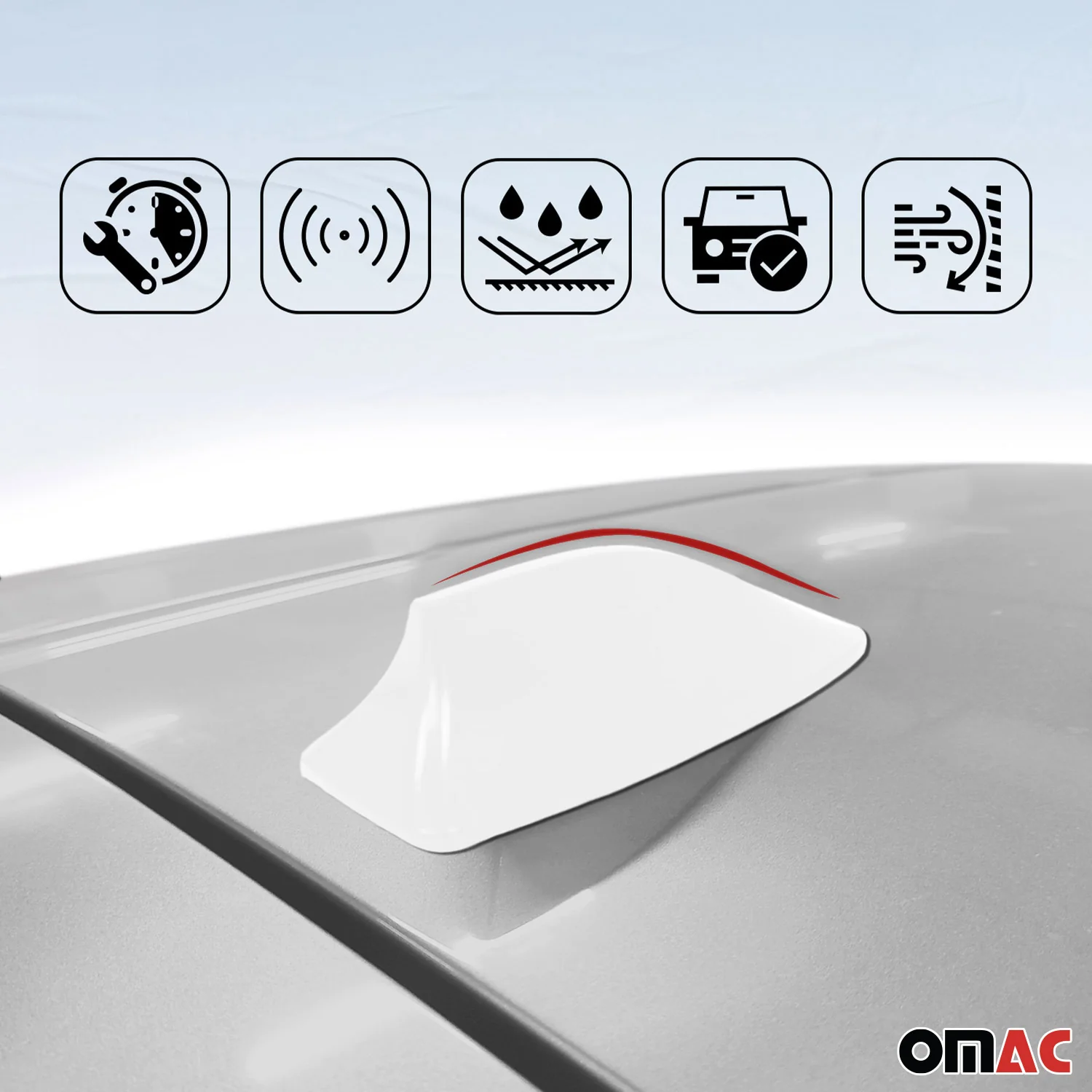 Car Shark Fin Antenna Roof Radio AM/FM Signal Aerial Accessories White - Image 2