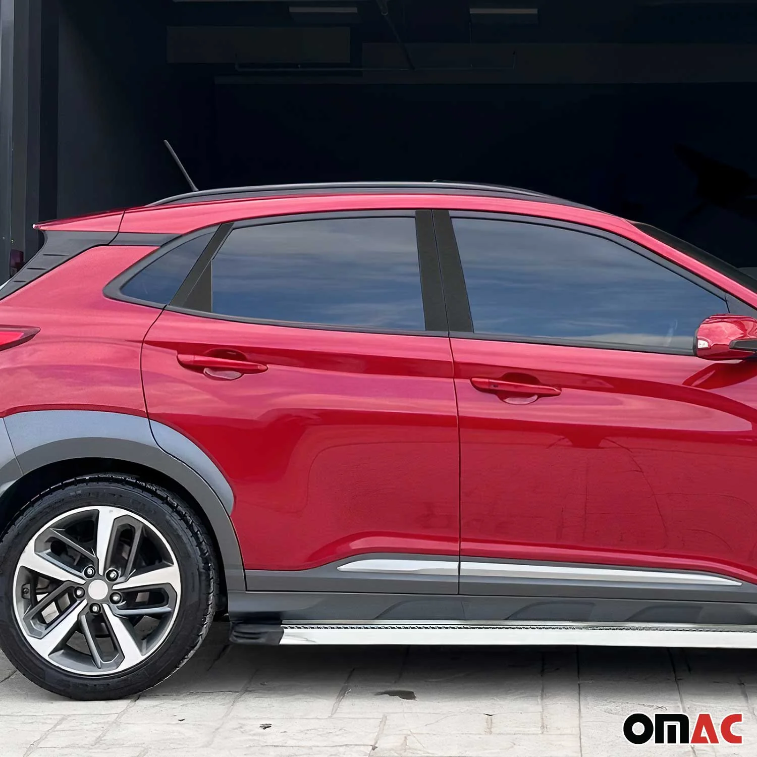 2018-2023 Hyundai Kona Window B Pillar Posts Door Trim Cover Stainless Steel & Foiled - Image 2