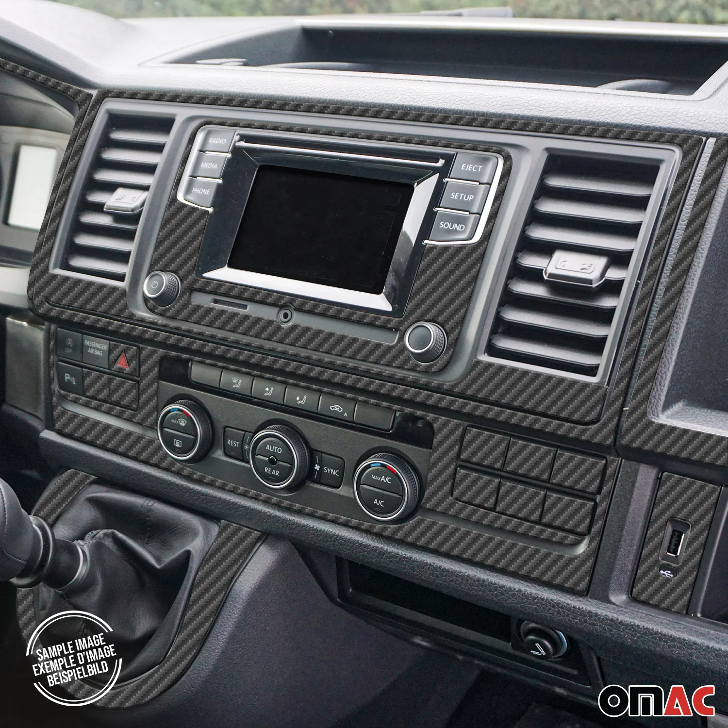 2015-2022 RAM ProMaster City Carbon Look Dashboard Console Trim Kit 28x - Image 3