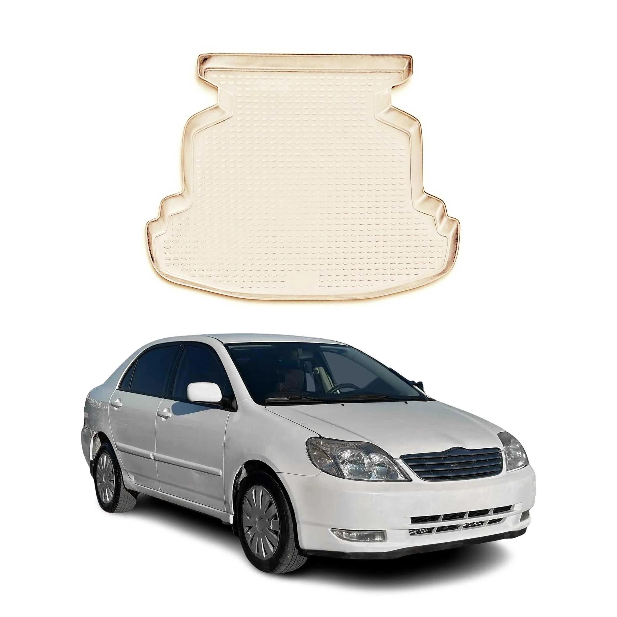 2003-2008 Toyota Corolla Sedan Cargo Liner Trunk Mat All Weather Beige