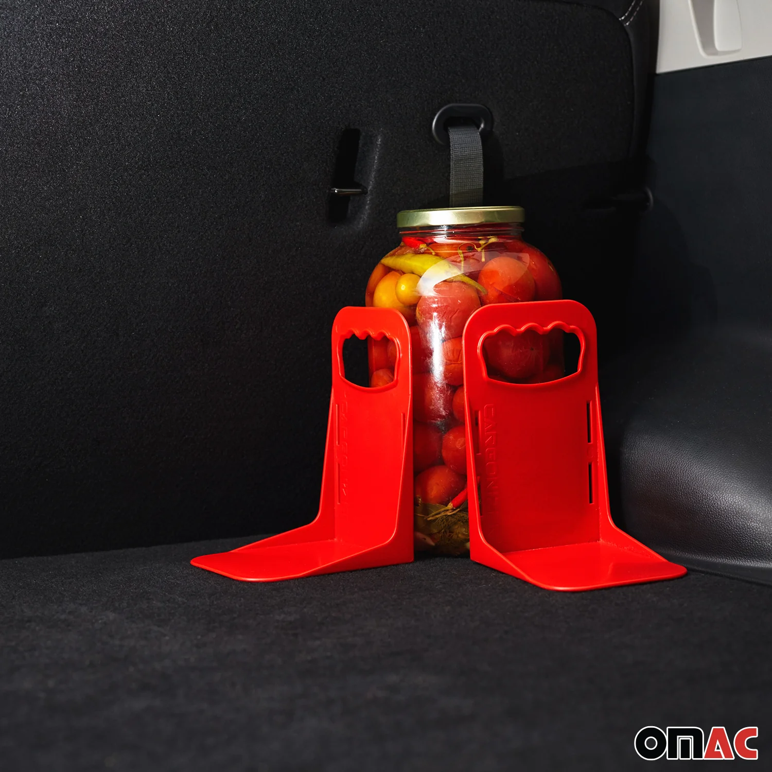 Red Trunk Organizer Grocery Holder Cargo Blocks Stopper Stand Divider Small 1 Pc - Image 8