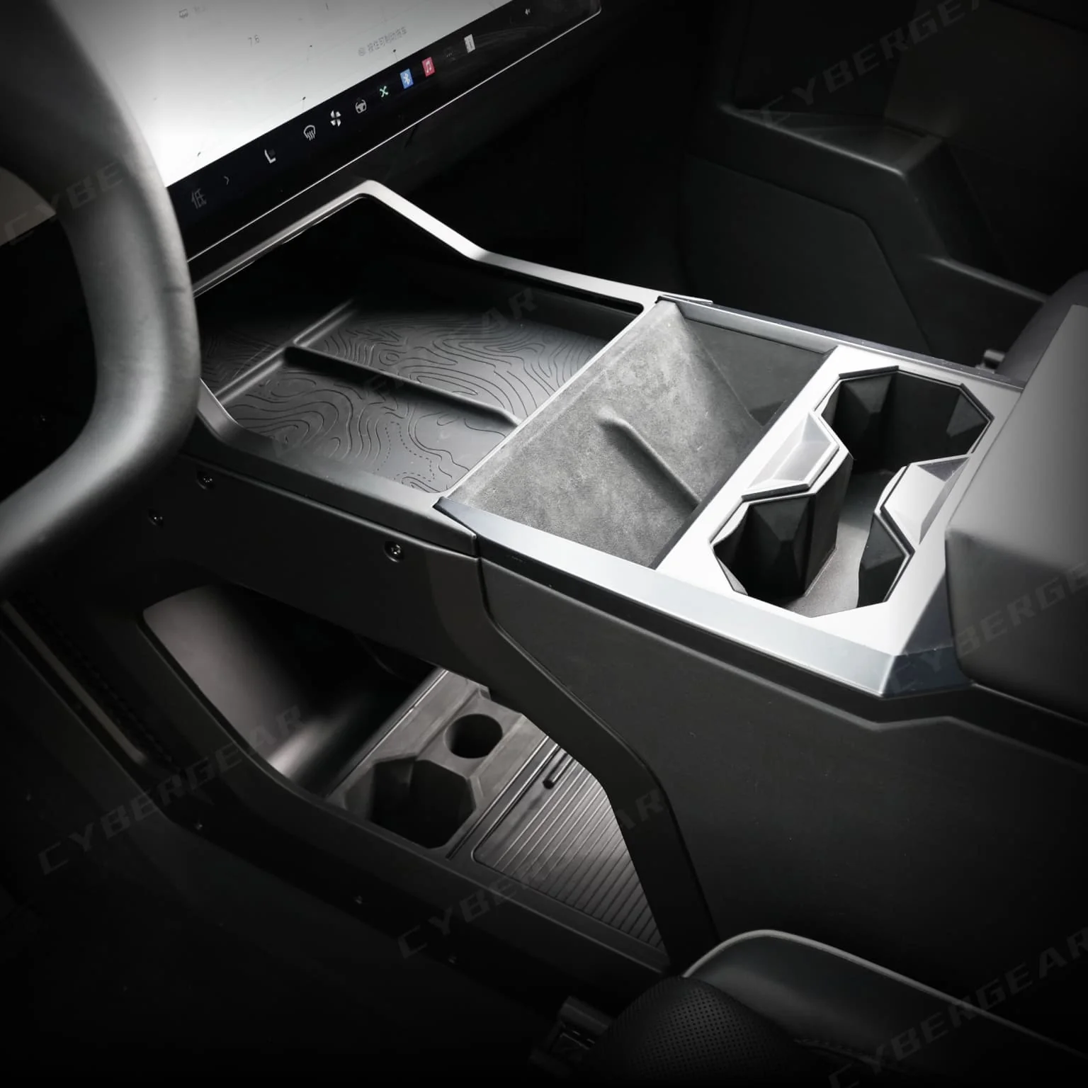 Center Console Organizer Shelf Cybertruck Interior Storage Expansion Kit - Image 2