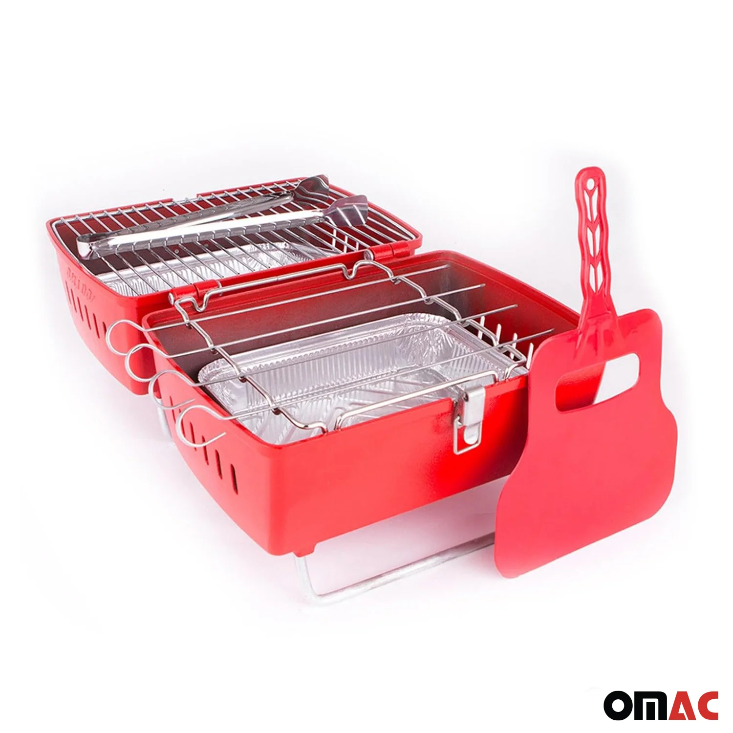 Charcoal Grill Portable Grill Garden Outdoor Red Picnic Grill 13 Pcs BBQ - Image 4