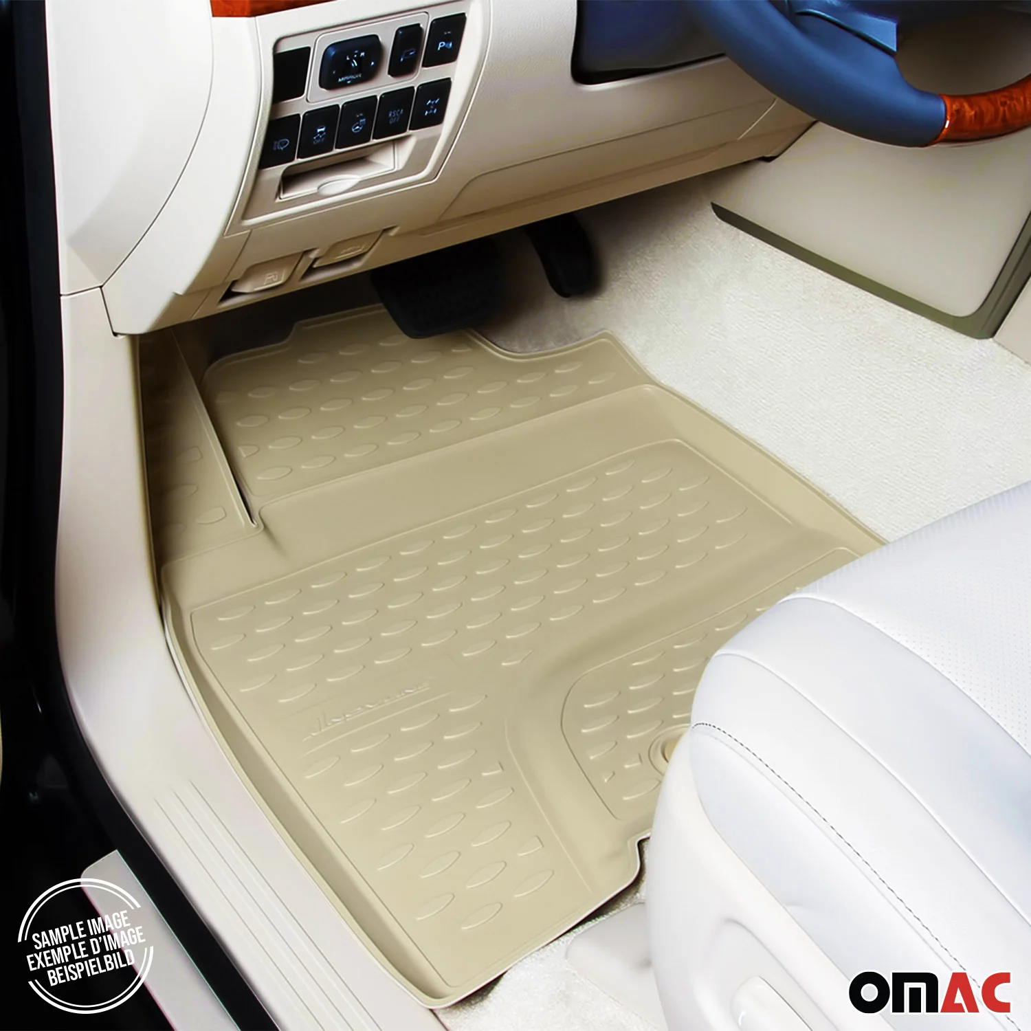 2007-2014 Chevrolet Tahoe Floor Mats Liners Full Set All Weather Beige - Image 5