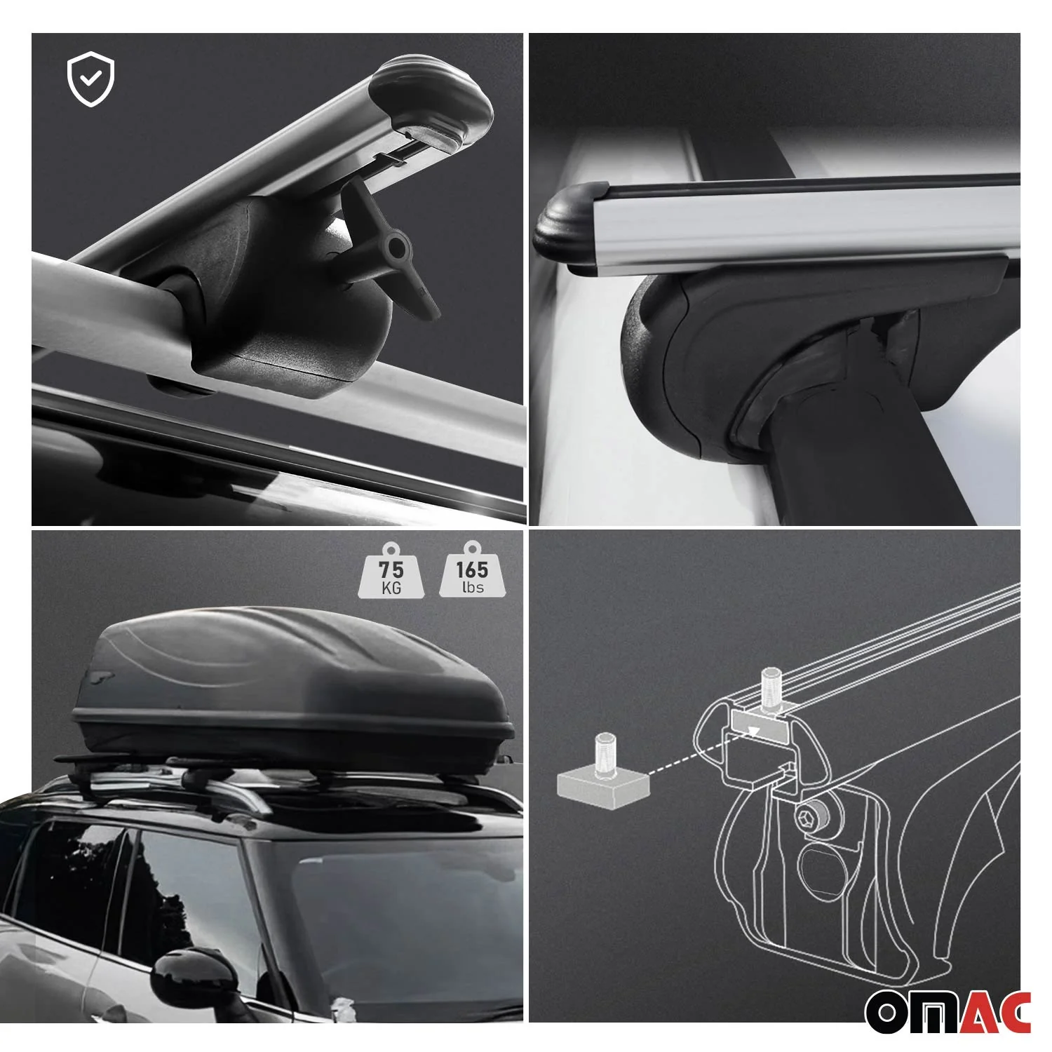 2005-2009 Chevrolet Uplander Roof Rack Cross Bars Silver - Image 4