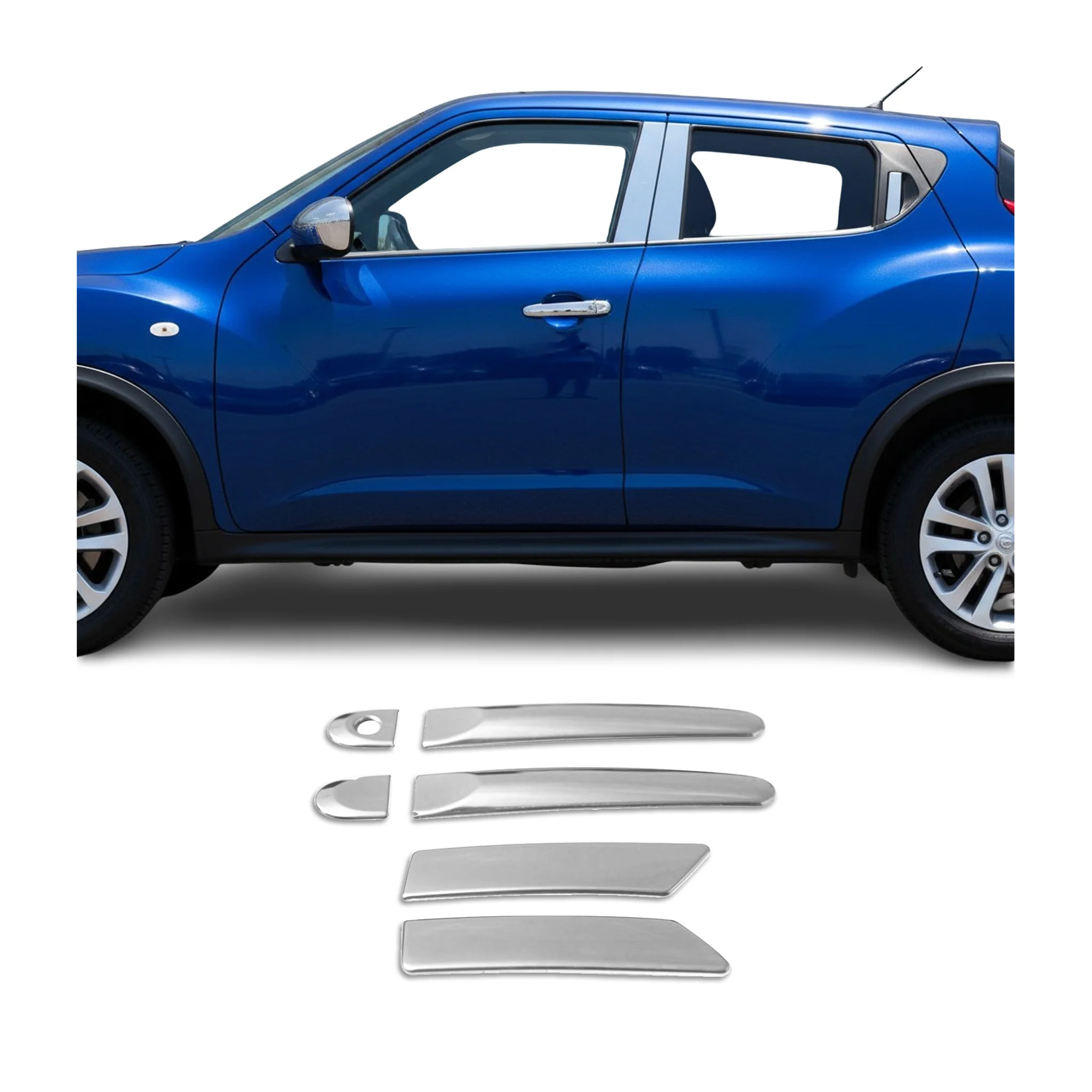 2011-2017 Nissan Juke Car Door Handle Cover Protector Stainless Steel Chrome 6 Pcs