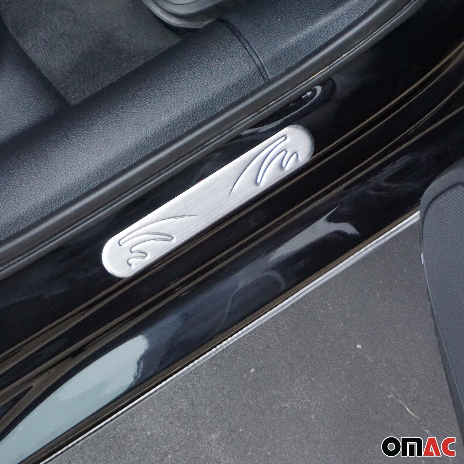 Cadillac Door Sill Scuff Plate Scratch Protector Stainless Steel Silver Wave 4 Pcs - Image 6