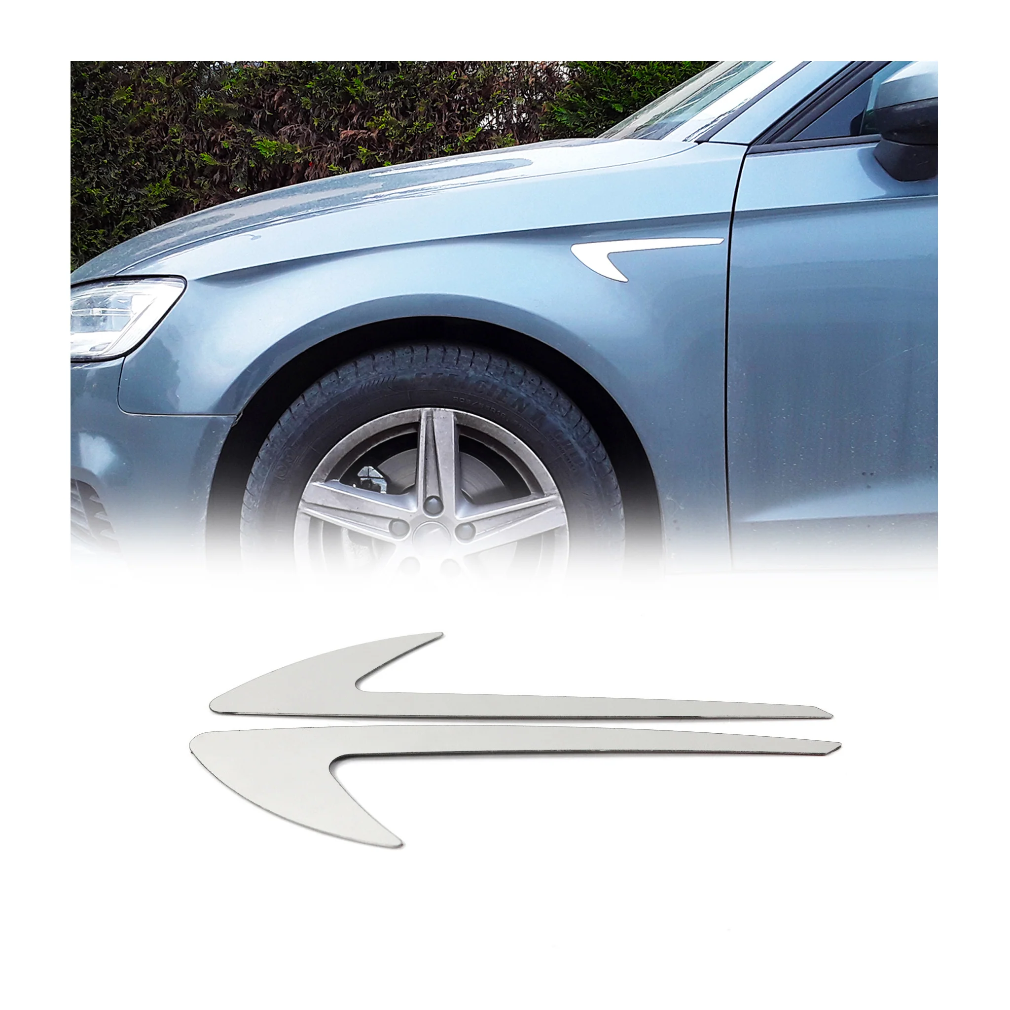 Lexus Side Door Molding Trim Skirt Garnish Stainless Steel Gloss 2Pcs