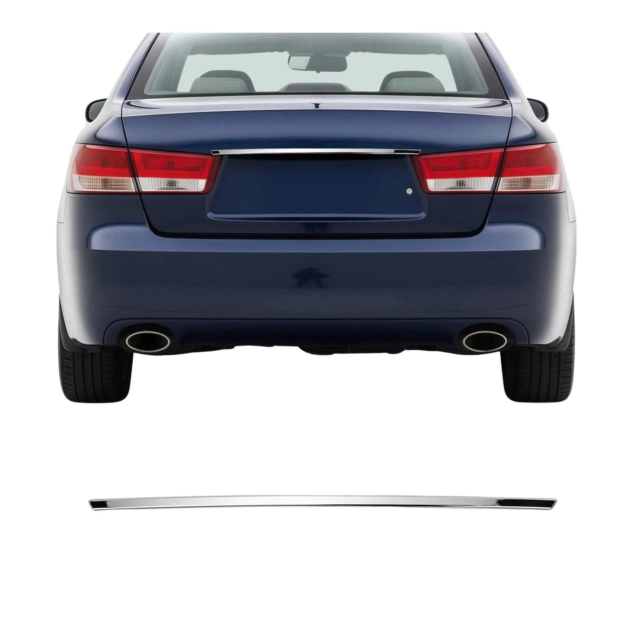 2006-2010 Hyundai Sonata Rear Trunk Tailgate Door Handle Cover Stainless Steel Silver