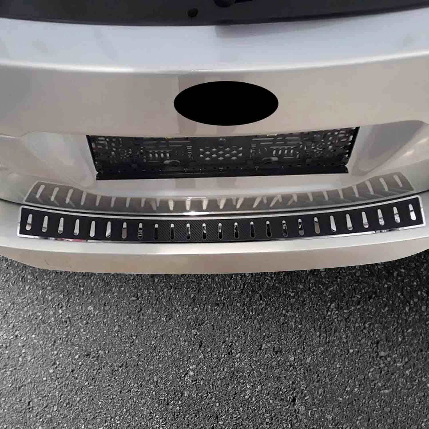 2015-2019 Subaru Outback Rear Bumper Sill Cover Guard Stainless Steel Carbon Foiled