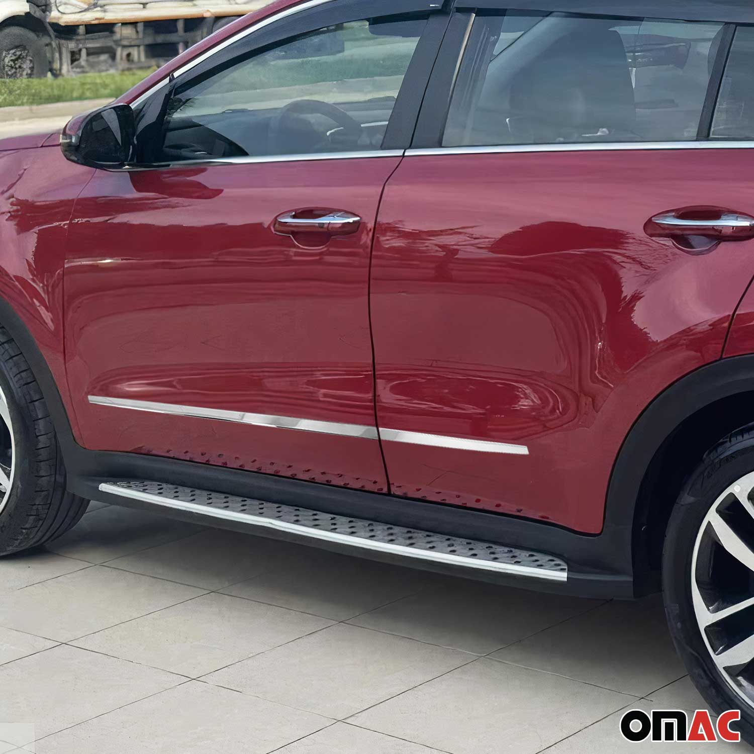 2017-2022 Kia Sportage Side Door Molding Trim Skirt Garnish Stainless Steel Silver 4Pcs - Image 2