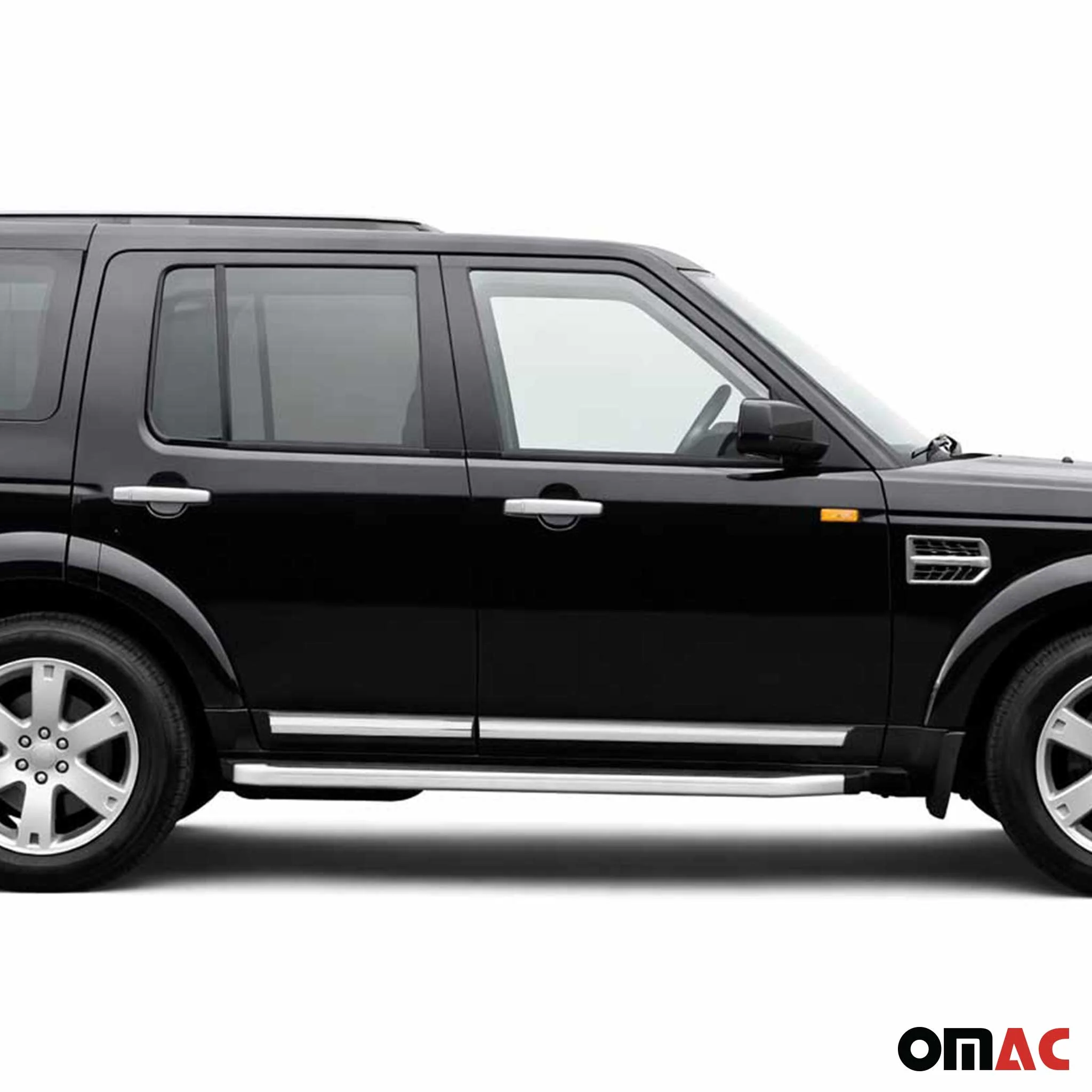 2005-2009 Land Rover LR3 Side Door Molding Trim Skirt Garnish S. Steel 4x - Image 3
