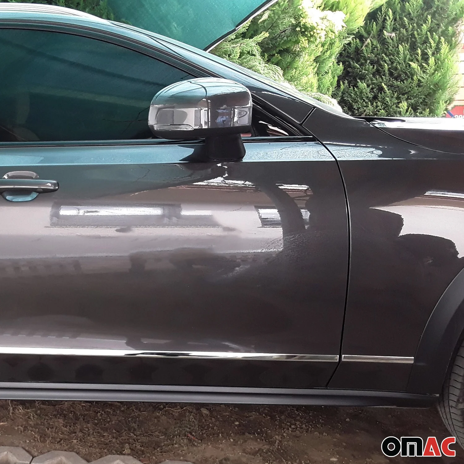 2018-2021 Volvo V90 Side Door Molding Trim Skirt Garnish Stainless Steel Silver 6 Pcs - Image 2
