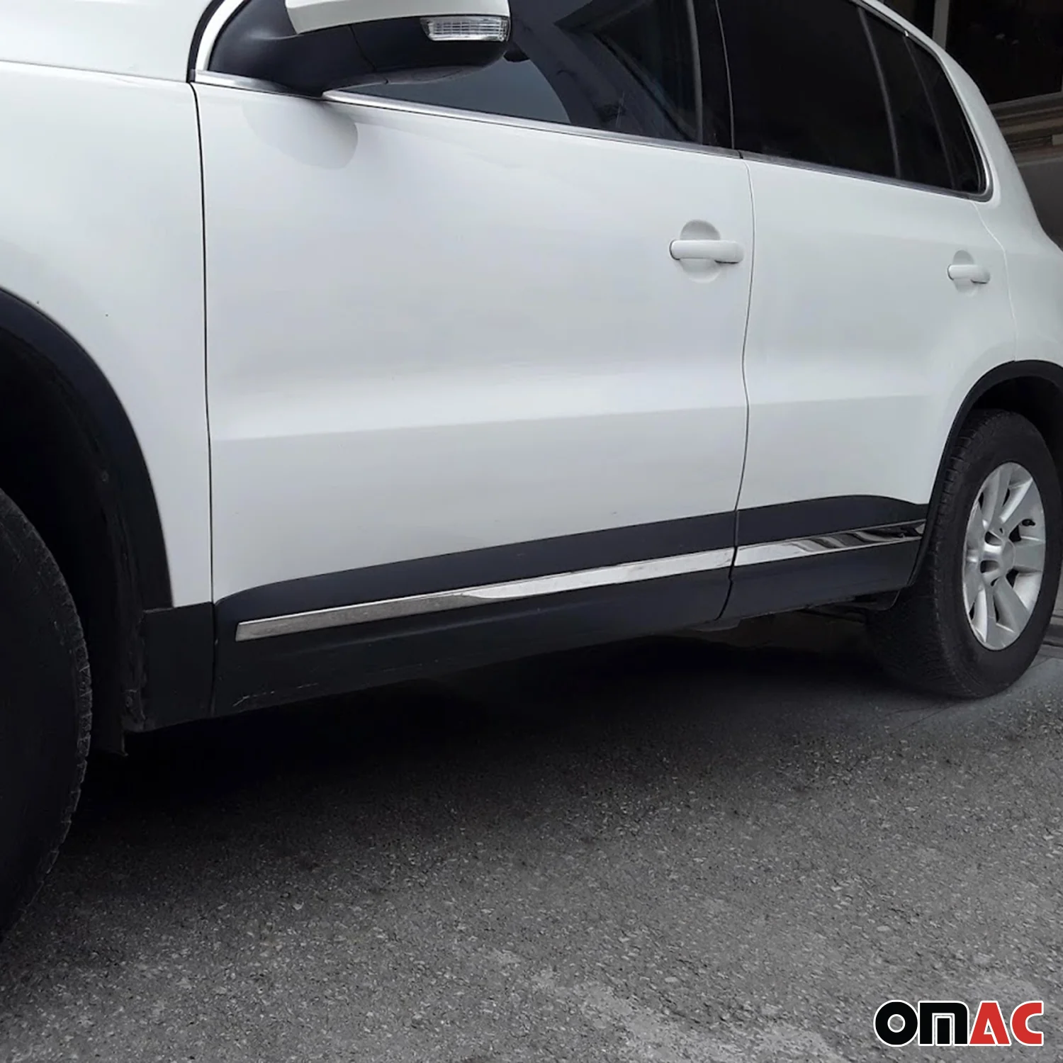 2012-2017 VW Tiguan Side Door Molding Trim Skirt Garnish Stainless Steel Silver 4 Pcs - Image 2