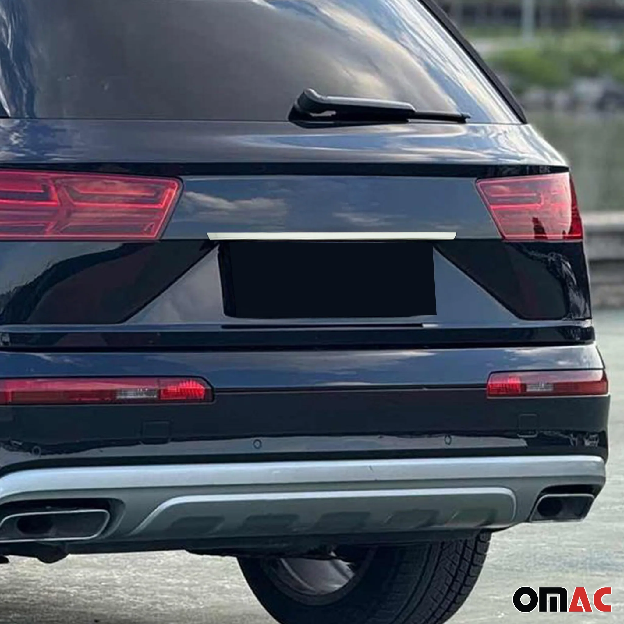 2017-2019 Audi Q7 4M Pre-Fl Rear Trunk Tailgate Door Handle Cover Stainless Steel - Image 3
