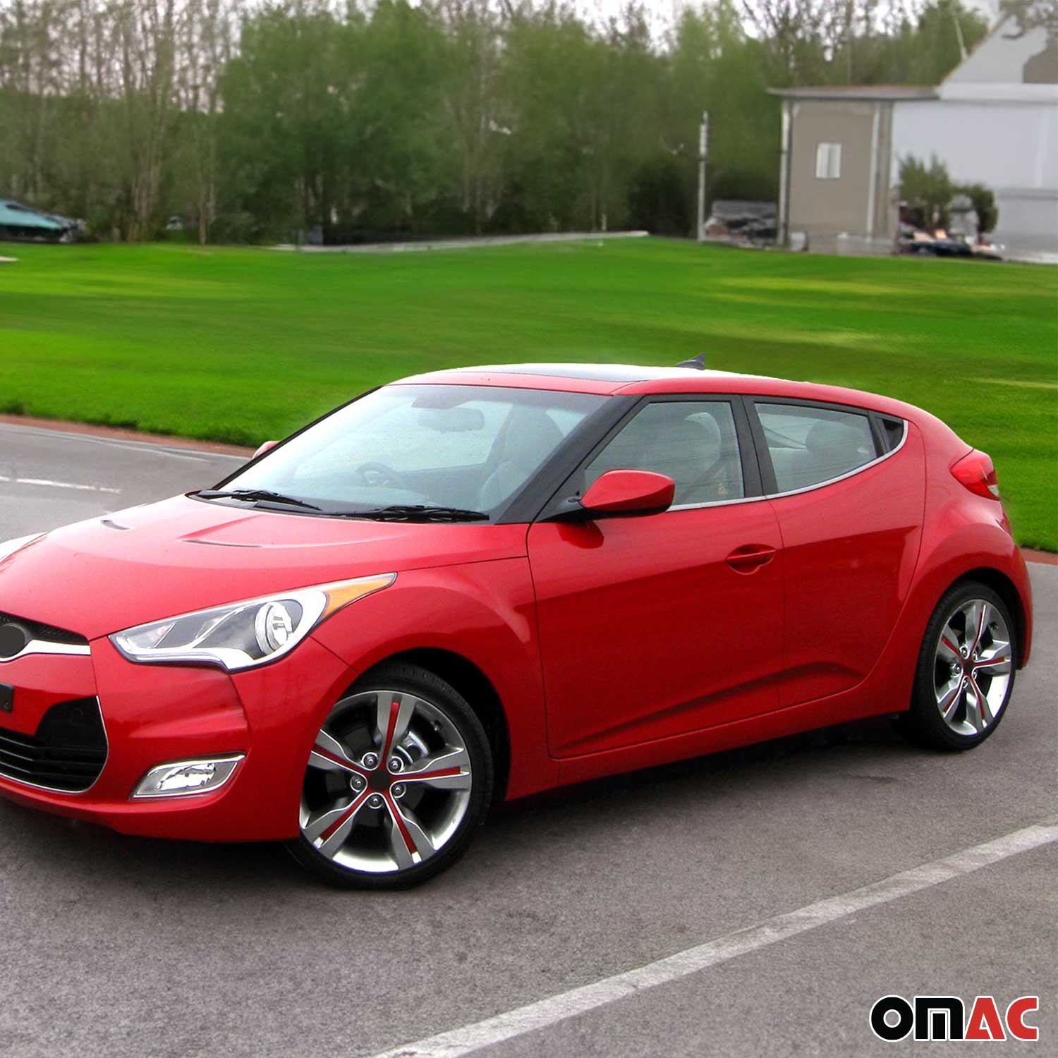 2012-2017 Hyundai Veloster Window Molding Trim Streamer Stainless Steel Silver 4 Pcs - Image 2