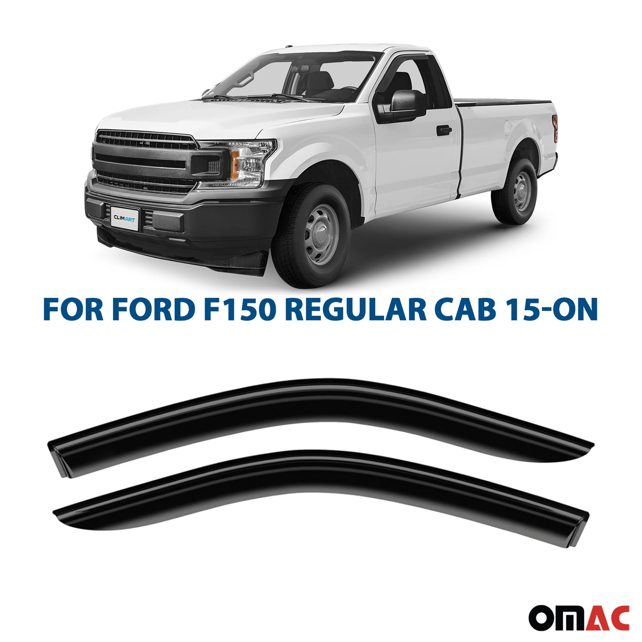 Clim Art Wind Deflectors for Ford F150 Raptor F250 F550 SuperDuty 2017-2025 2Pcs - Image 2