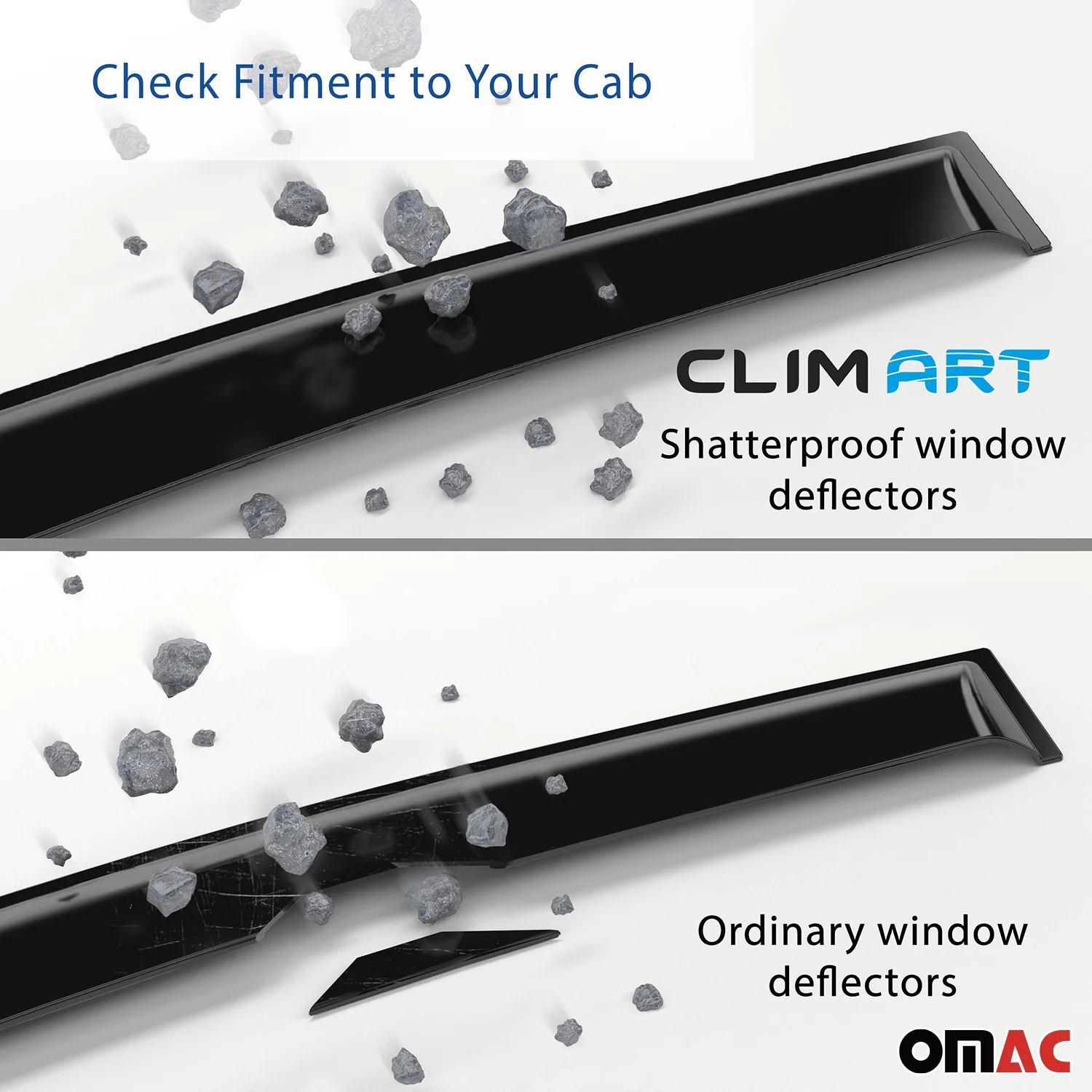 Clim Art Wind Deflectors for Honda HR-V 2023-2025 Shatterproof Dark Smoke 4 Pcs - Image 3