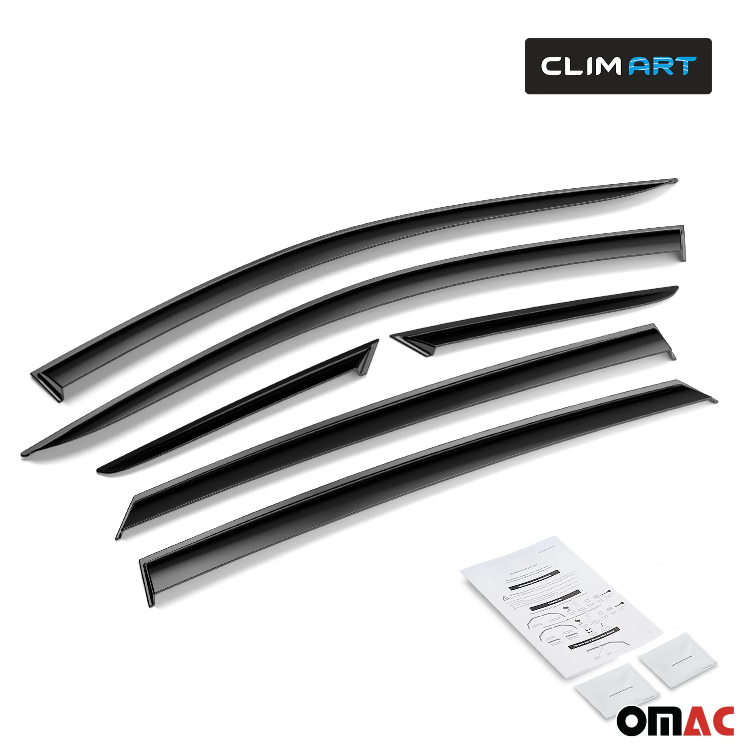 Clim Art Wind Deflectors for Jeep Compass 2017-2025 Shatterproof Tape-On Dark 6x - Image 6