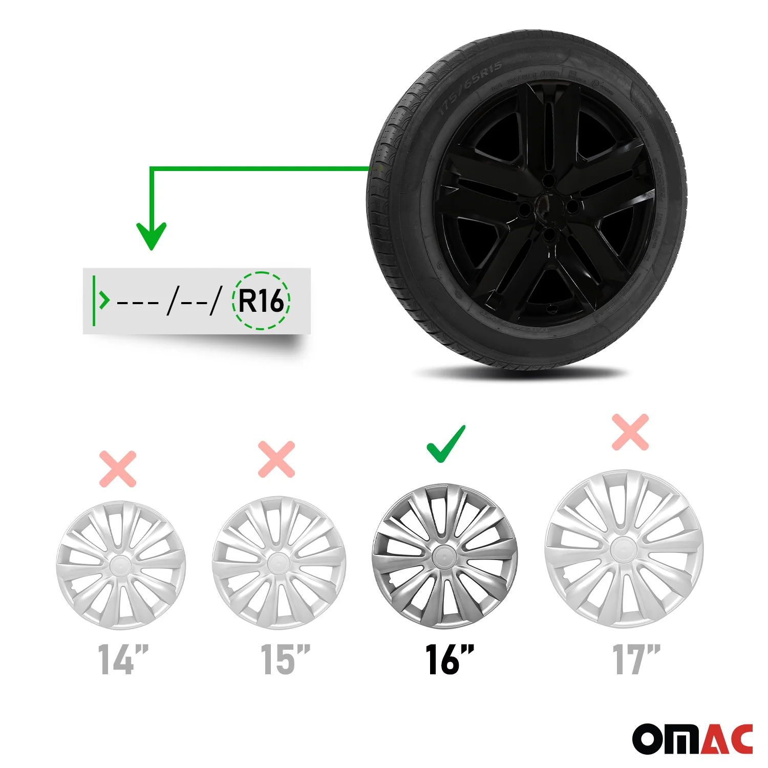 Colorado Hub Caps Wheel Cover 16" Black Full Set 4 pcs. - Image 3