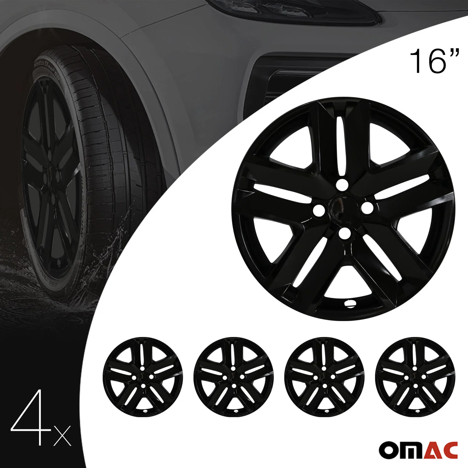 Colorado Hub Caps Wheel Cover 16" Black Full Set 4 pcs. - Image 5