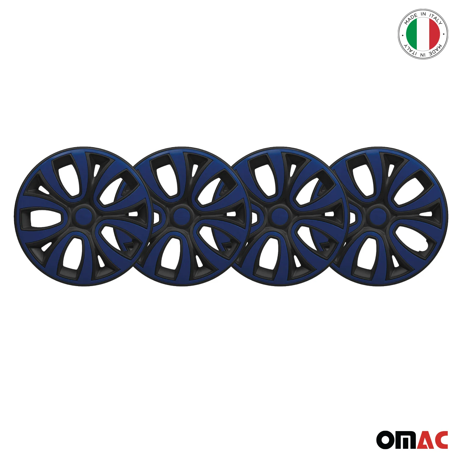 ColorFlex Hub Caps Wheel Cover 14" Black Matt & Dark Blue Full Set 4 pcs. - Image 6