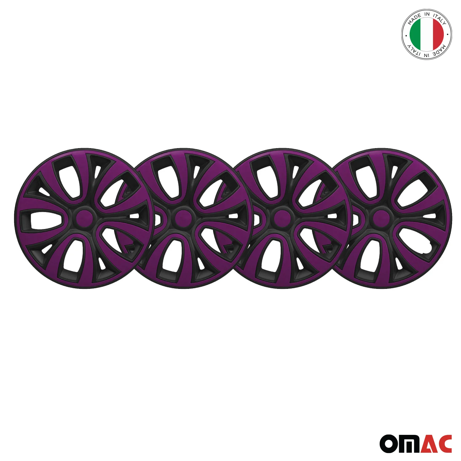 ColorFlex Hub Caps Wheel Cover 14" Black Matt & Violet Full Set 4 pcs. - Image 6