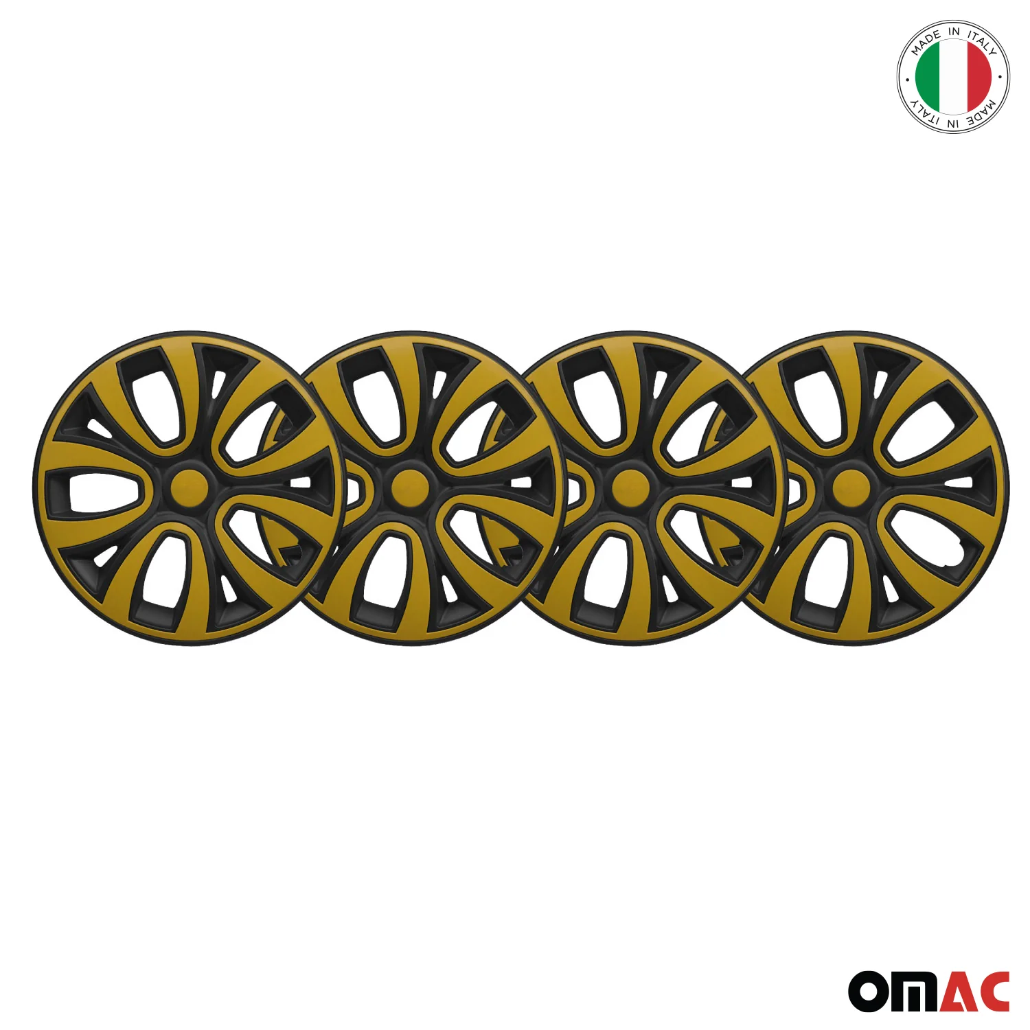 ColorFlex Hub Caps Wheel Cover 14" Black Matt & Yellow Full Set 4 pcs. - Image 6