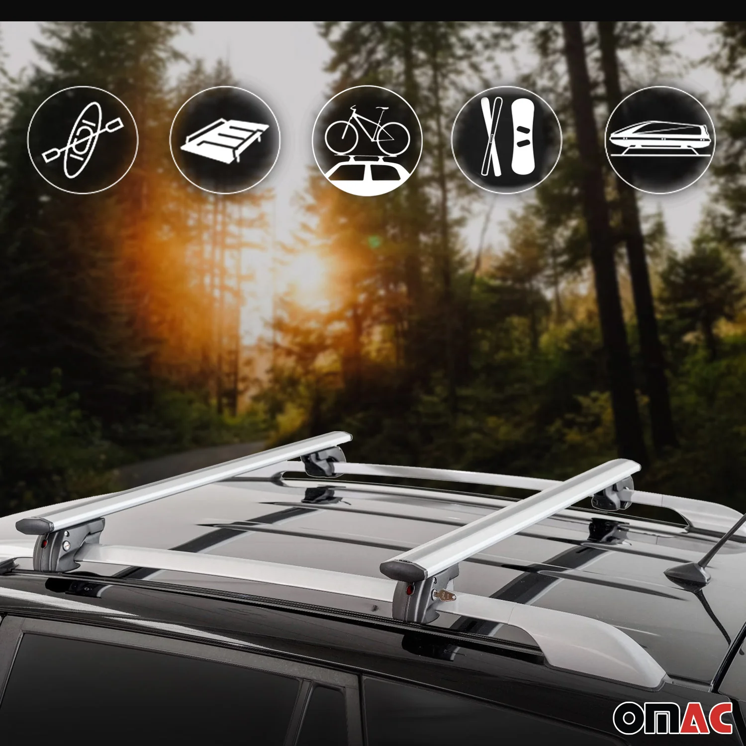 1995-2004 Audi A6 Avant Roof Rack Cross Bars Silver - Image 9