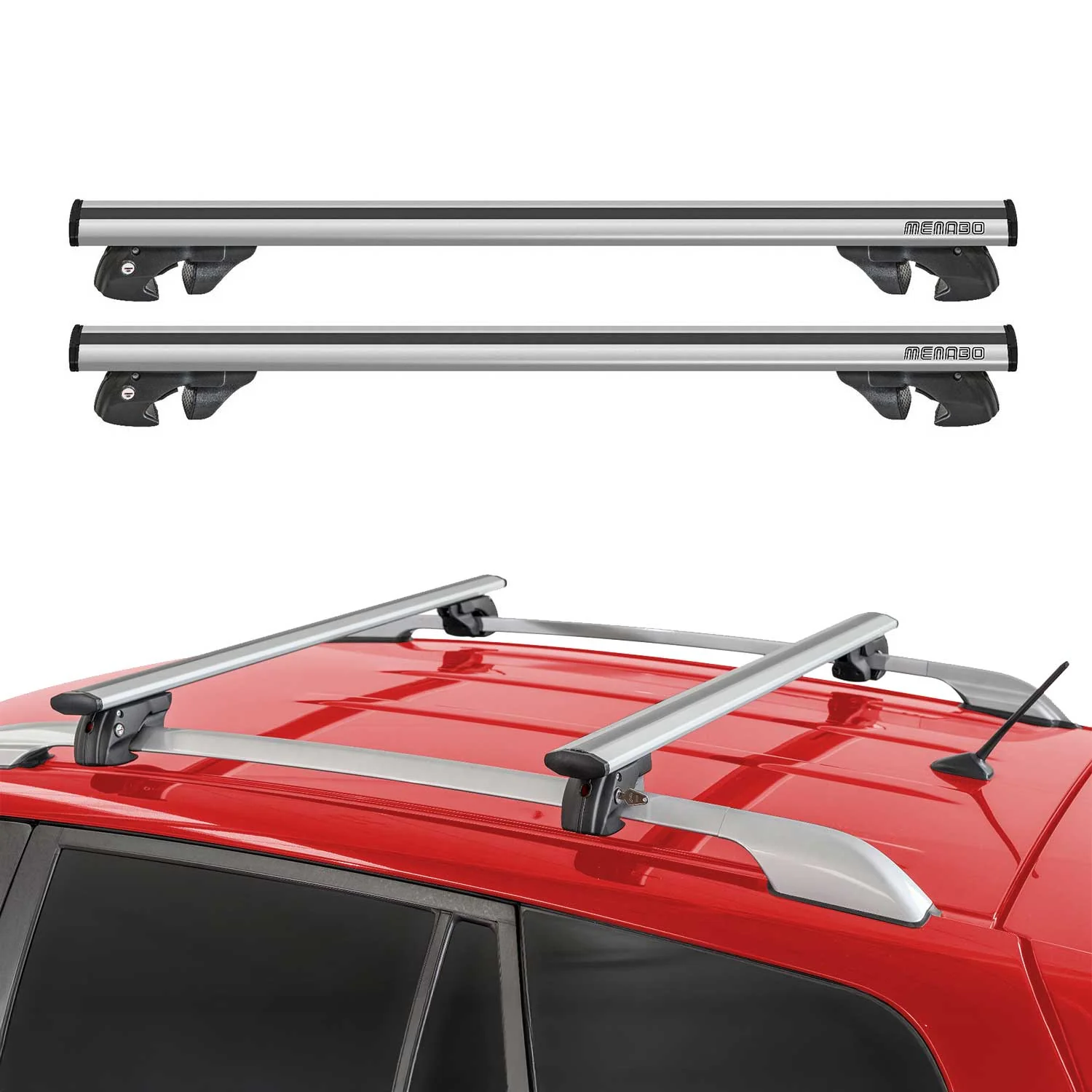 2010-2013 Suzuki SX4 S-Cross Roof Rack Cross Bars Silver - Image 2