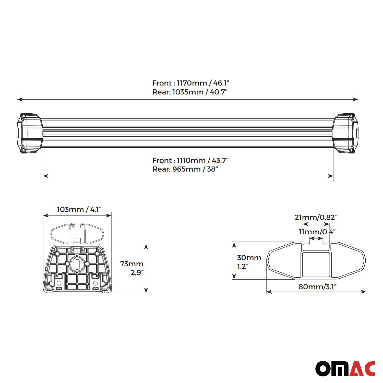 2019-2025 Toyota RAV4 Roof Rack Cross Bars Silver - Image 4