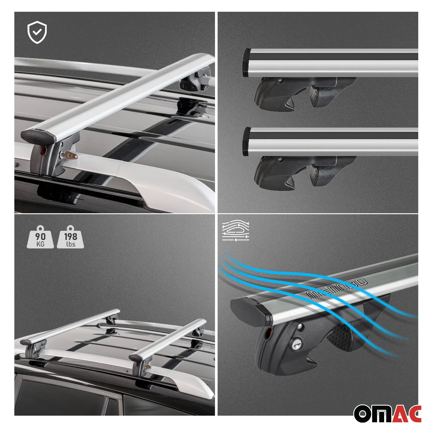 2020-2024 VW T-Cross Roof Rack Cross Bars Silver - Image 7