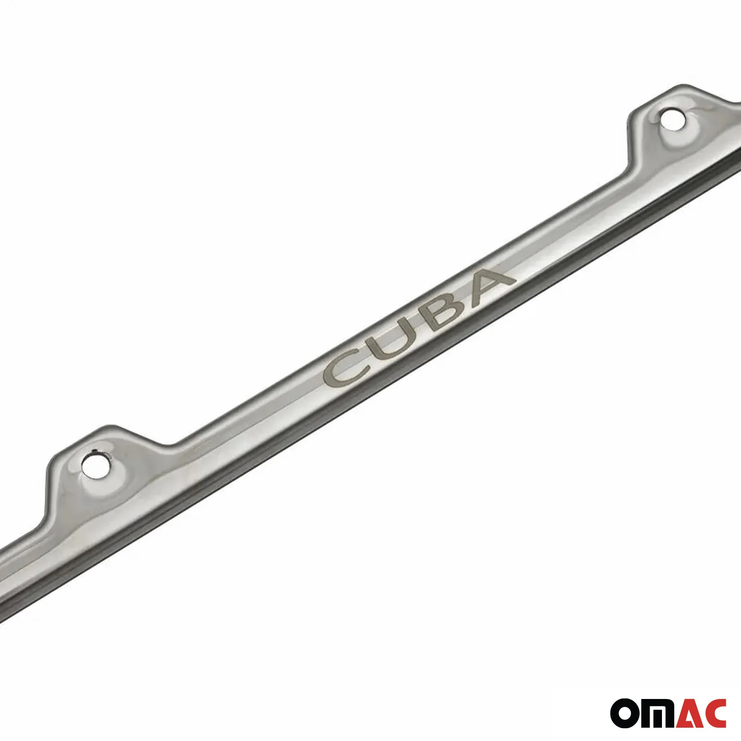CUBA Print License Plate Frame Tag Holder Chrome S. Steel Set 2 Pcs. - Image 5