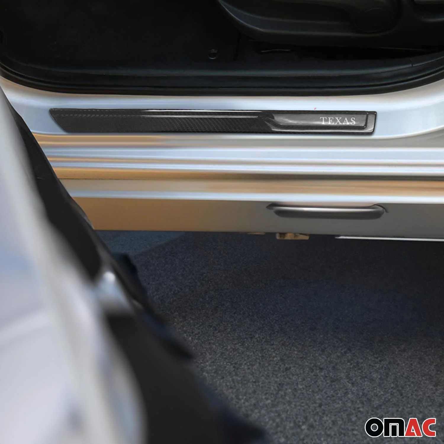 Mercedes Door Sill Scuff Plate Scratch Protector Carbon Fiber Texas 4Pcs - Image 2