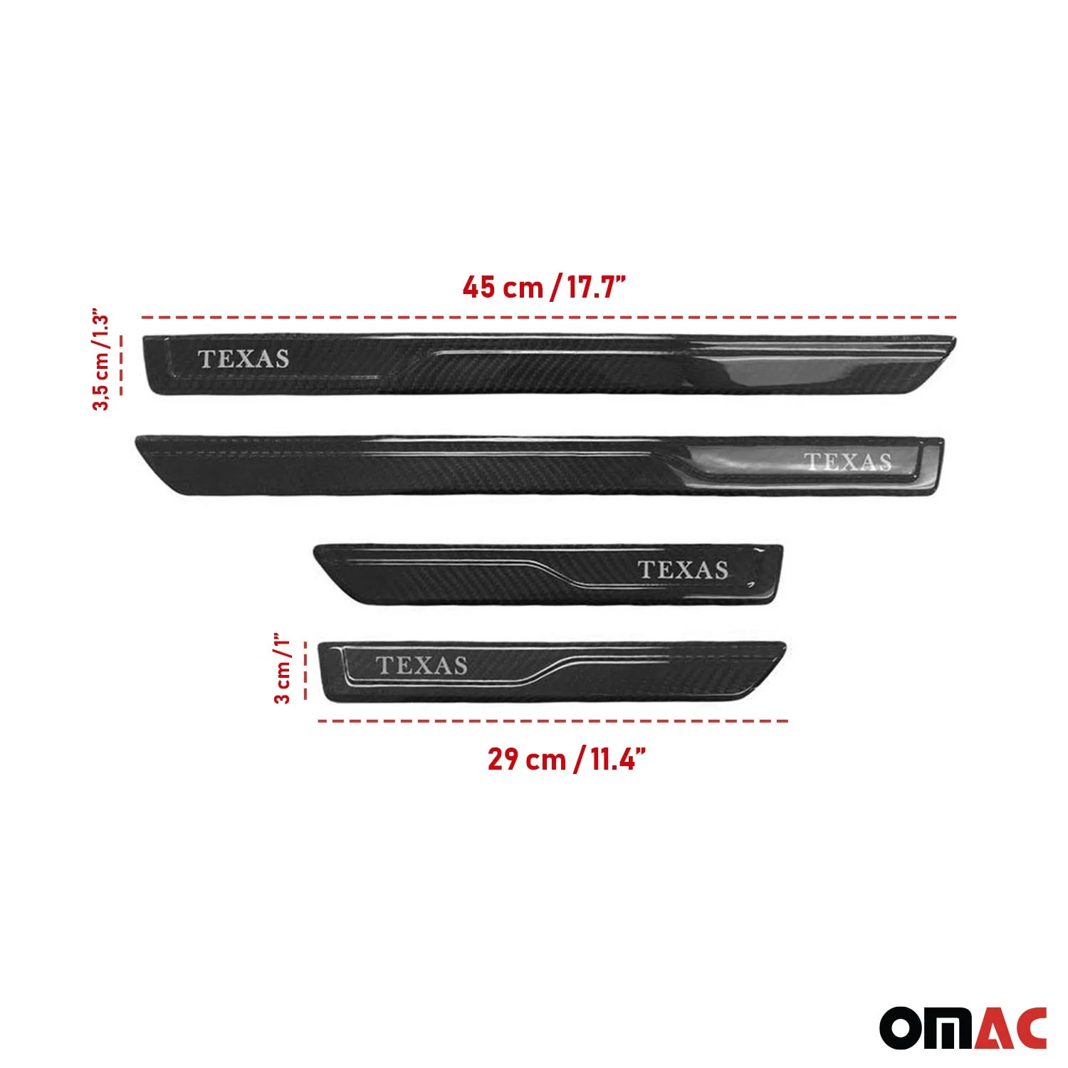 Volvo Door Sill Scuff Plate Scratch Protector Carbon Fiber Black 4 Pcs - Image 3