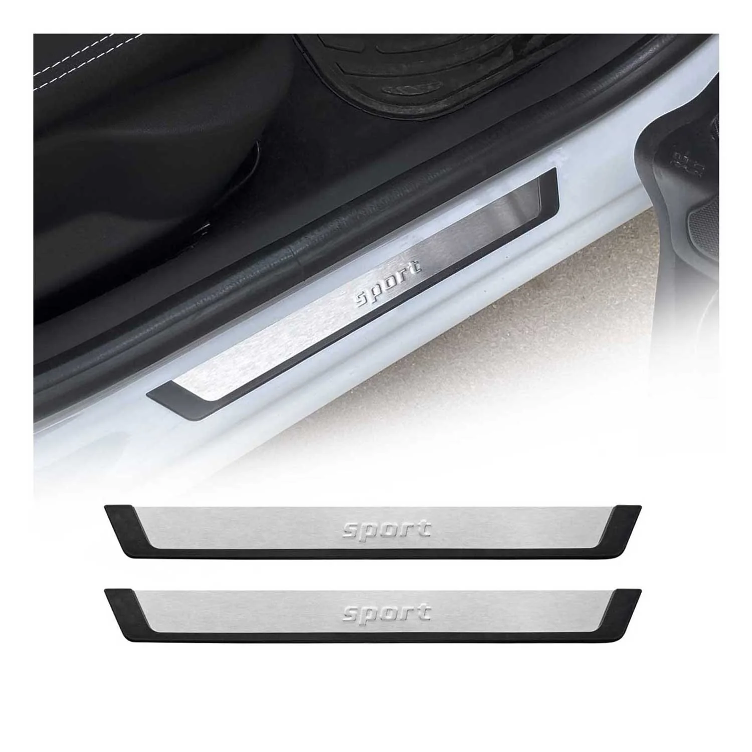 Honda Accord Door Sill Scuff Plate Scratch Protector Sport Stainless Steel Silver 2 Pcs