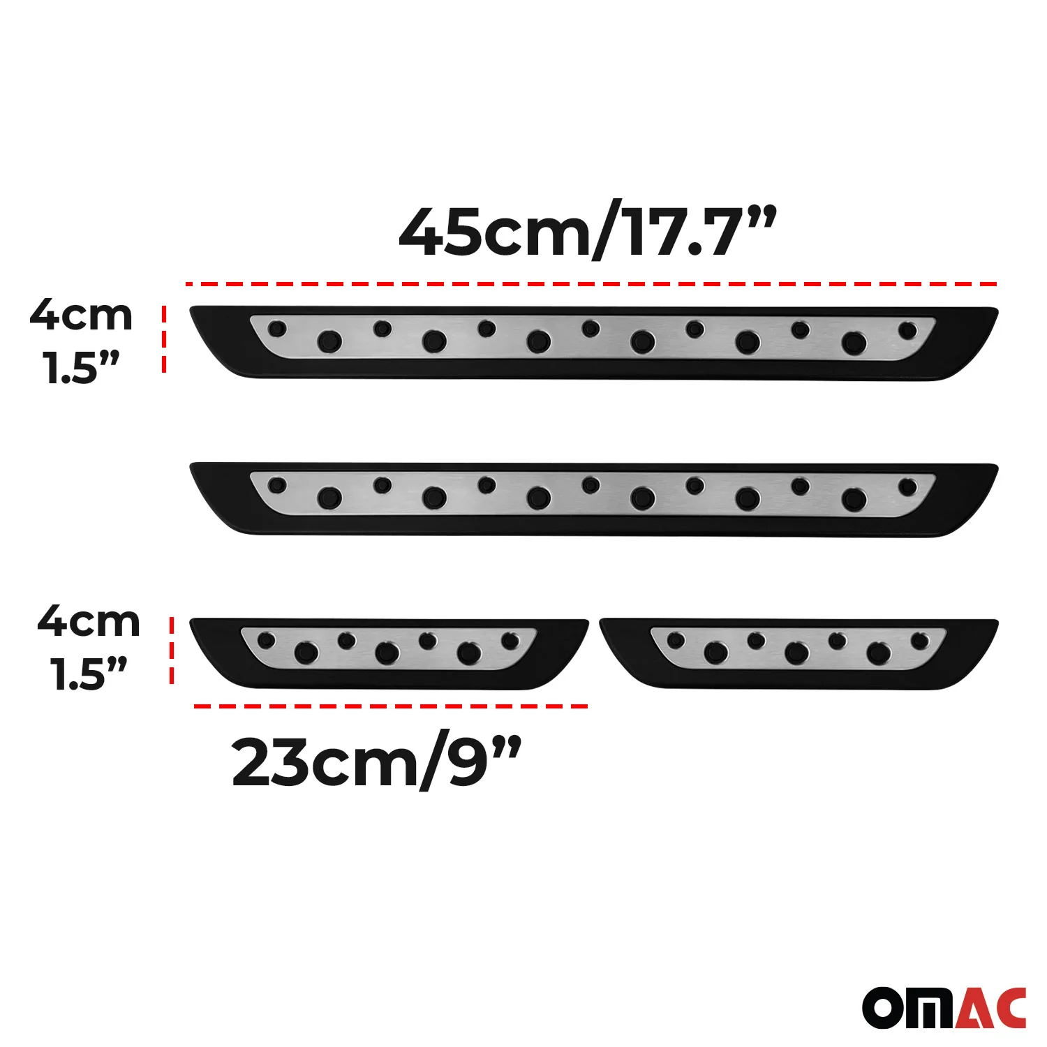 Land Rover Discovery Door Sill Scuff Plate Scratch Protector Steel Silver 4 Pcs - Image 3