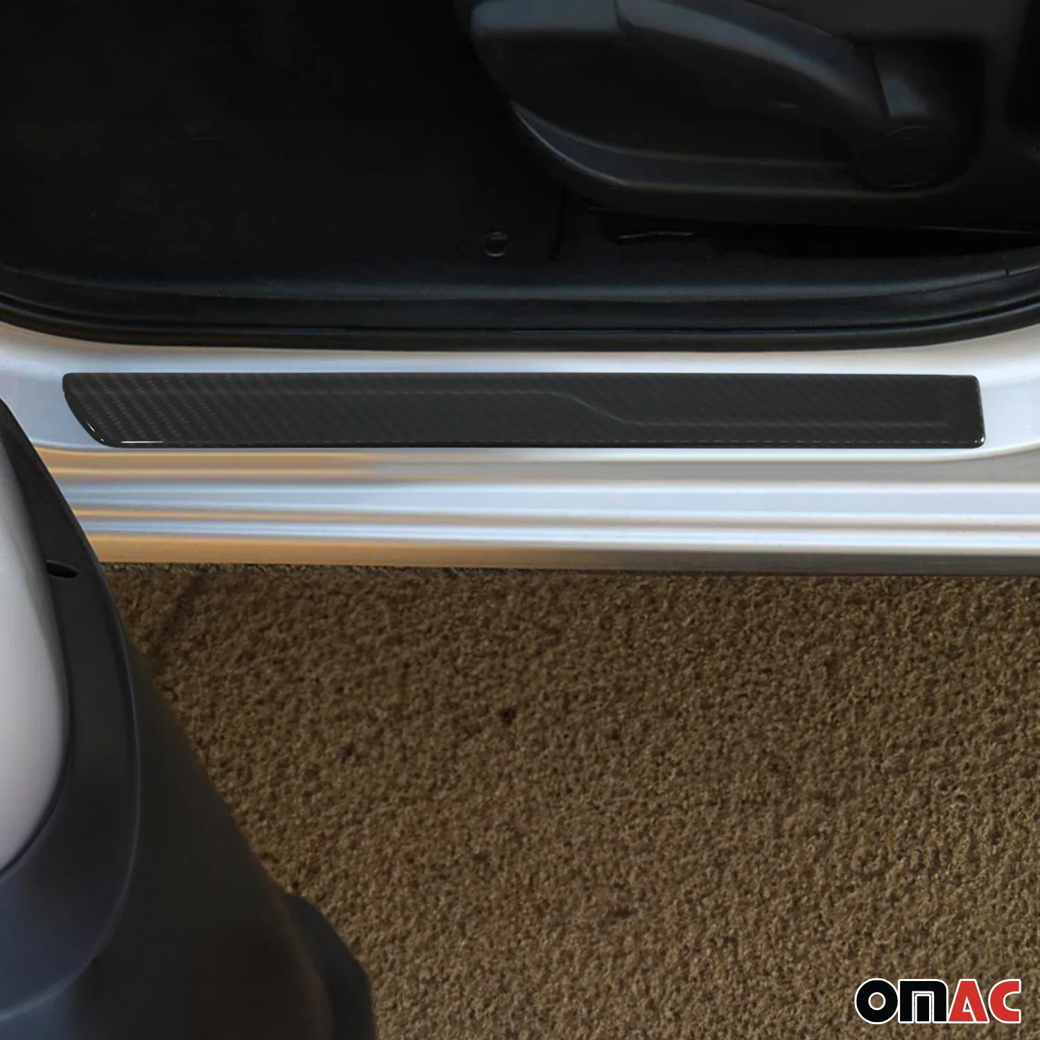 2021-2026 Hyundai Elantra Door Sill Scuff Plate Scratch Protector Carbon - Image 2