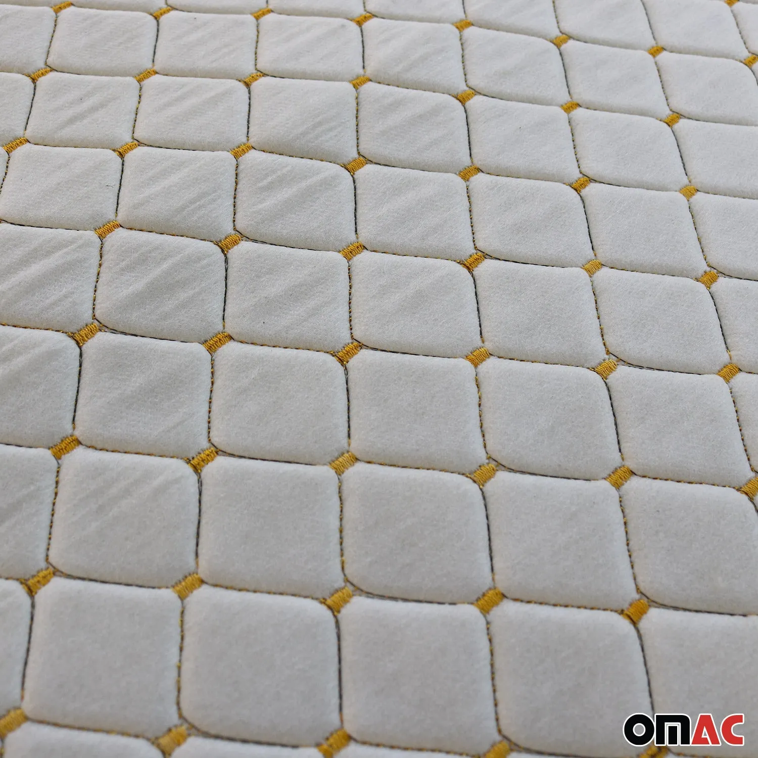 Embossed Black Faux Leather Lining Yellow Diamond Stitch Car Upholstery 55x39" - Image 8