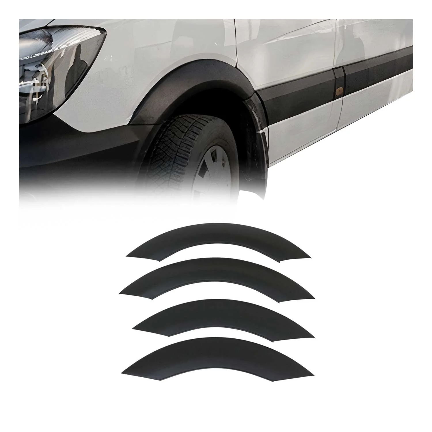 2006-2018 Mercedes Sprinter W906 Fender Flares Wheel Protector Black 4 Pcs