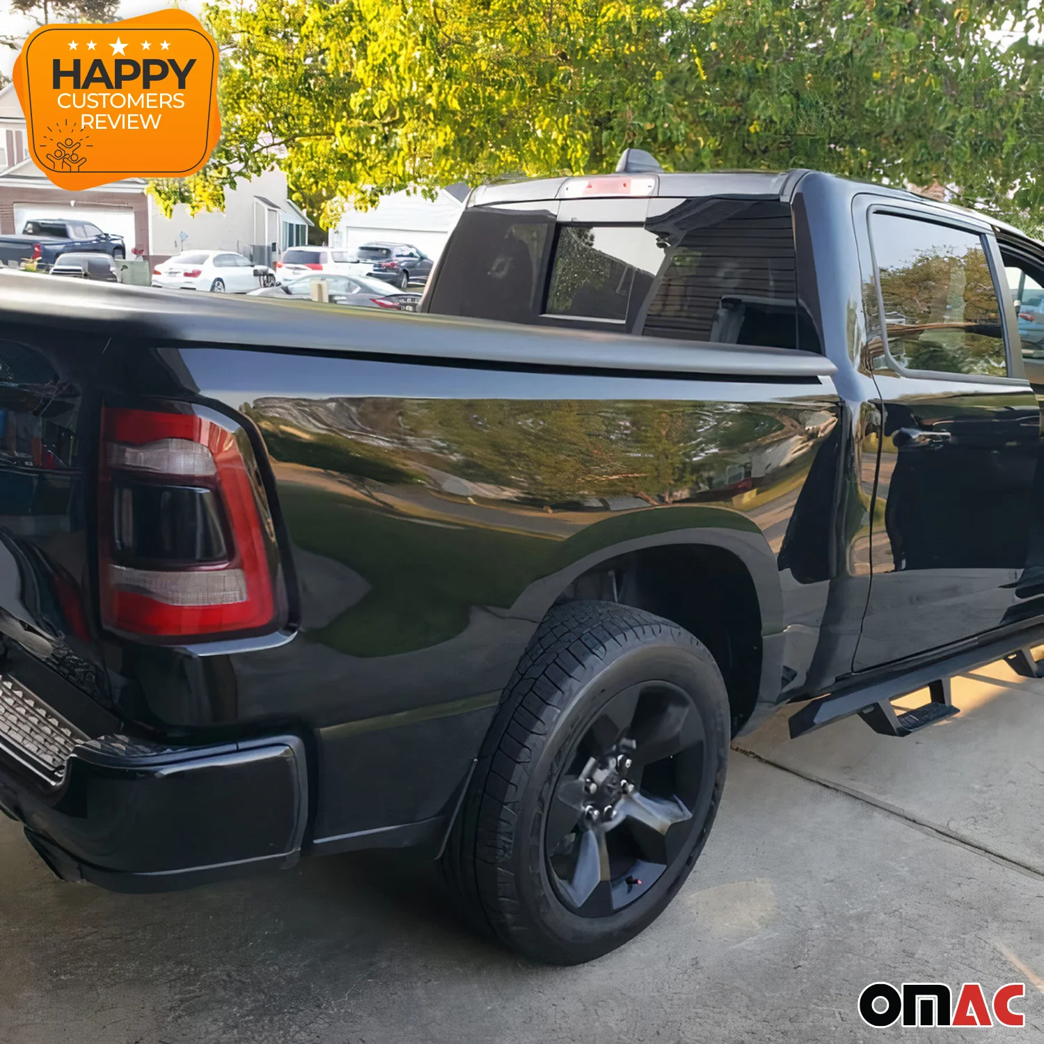 2019-2024 RAM 1500 Rear Set Wheel Arch Liner Splash Fender Guard Black 2 Pcs - Image 3