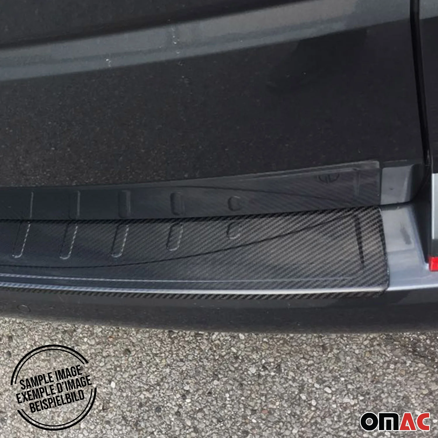 2012-2016 Fiat 500 Rear Bumper Guard Carbon Fiber Black - Image 6