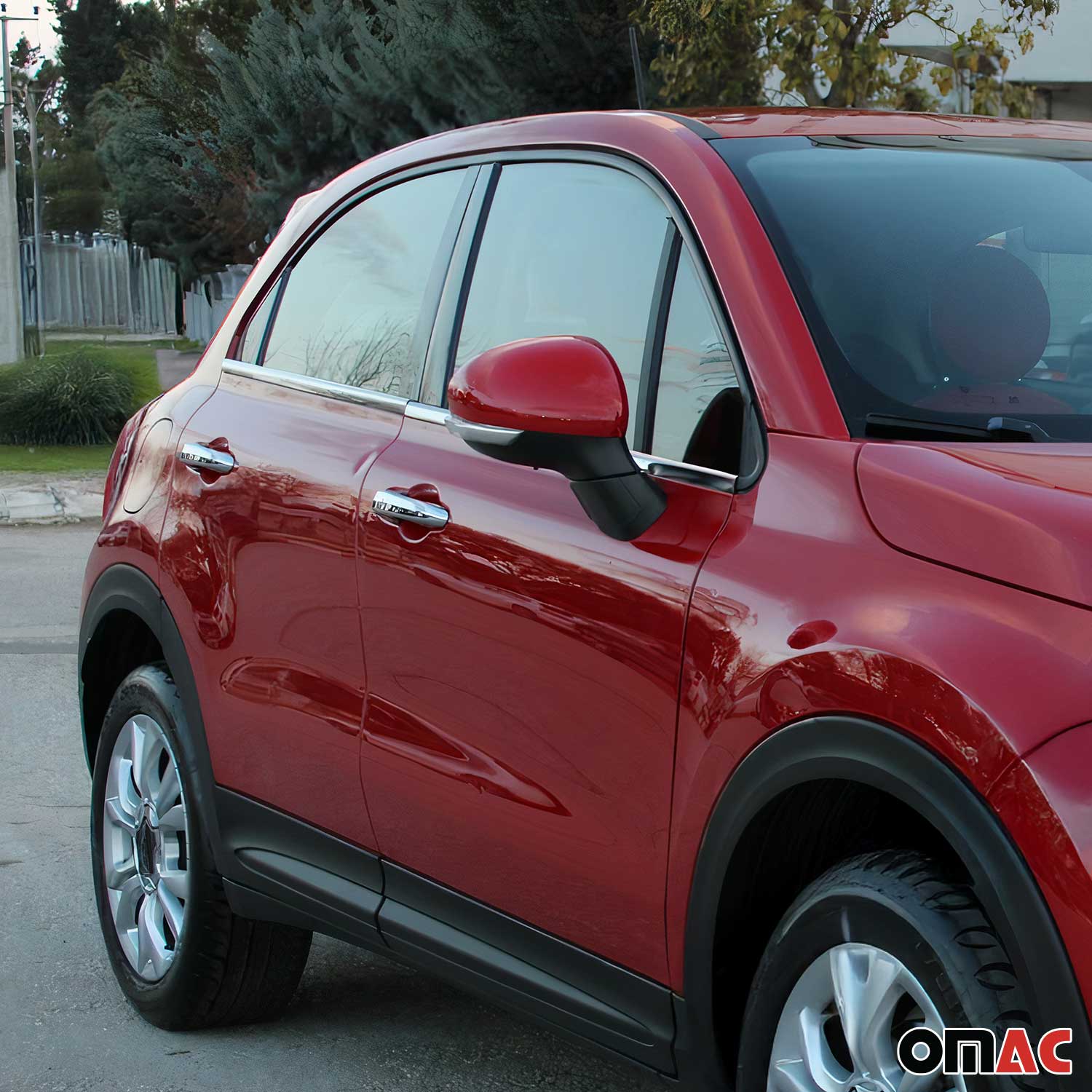 2016-2023 Fiat 500X Window Molding Trim Streamer Stainless Steel Silver 4Pcs - Image 3