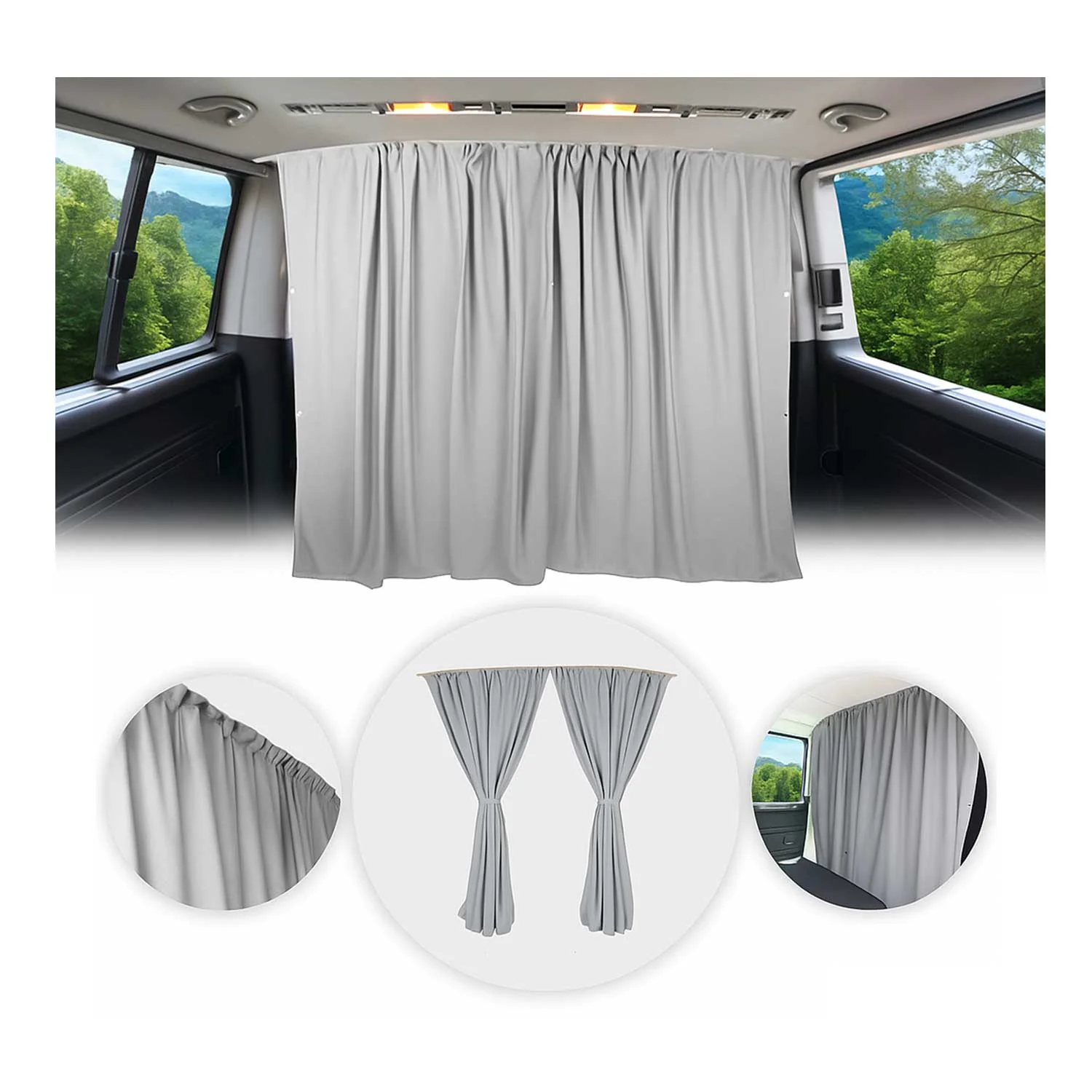 2014-2026 RAM ProMaster Cabin Divider Curtain Privacy Curtains Fabric Gray