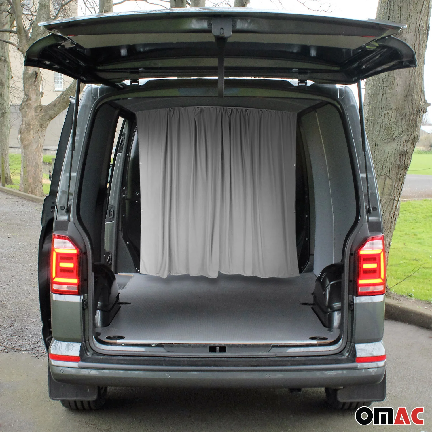 Mercedes Sprinter Cabin Divider Curtains Privacy Curtains Gray 2 Curtains - Image 2